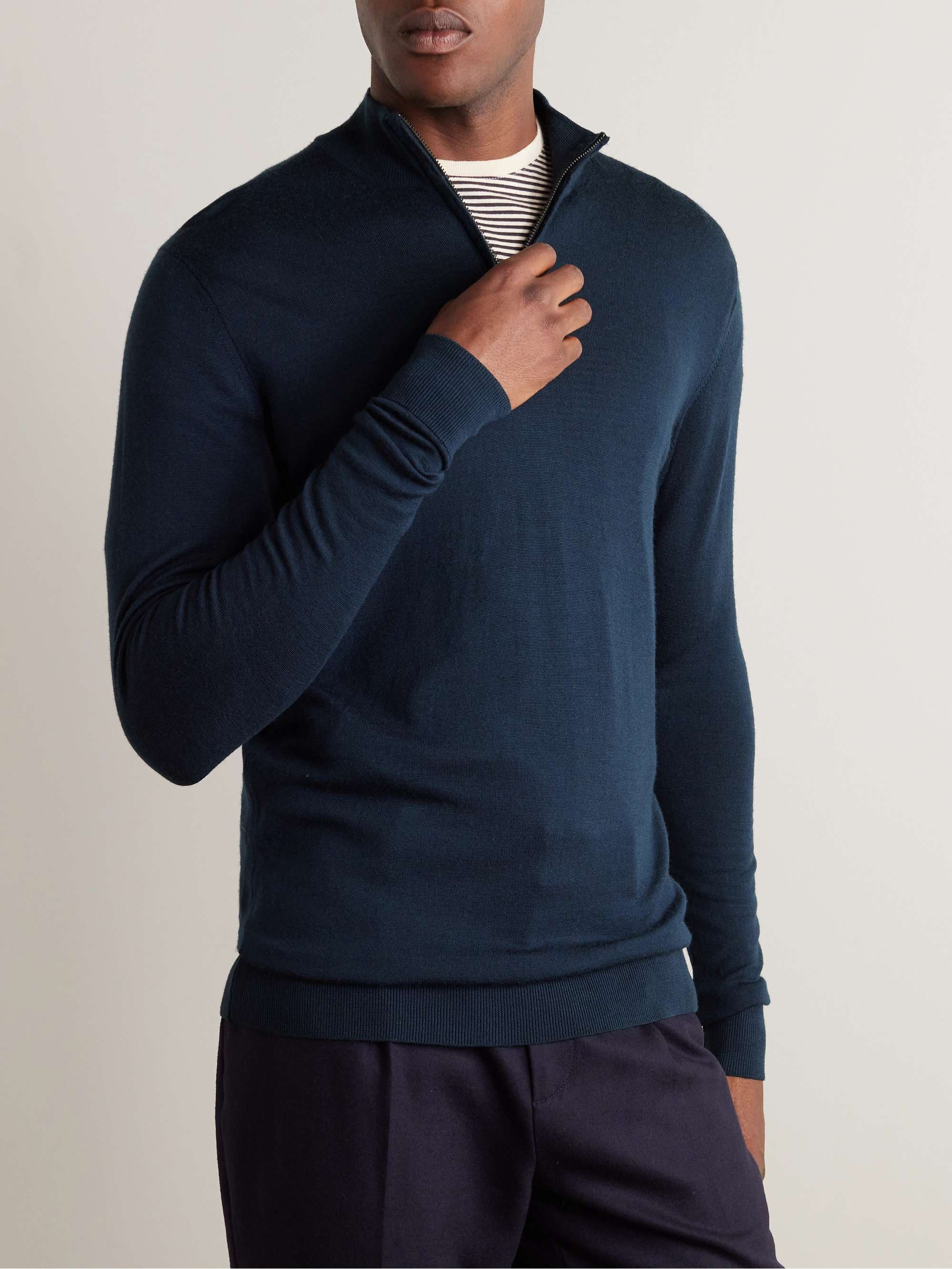 SUNSPEL Felpa in jersey di cotone con mezza zip