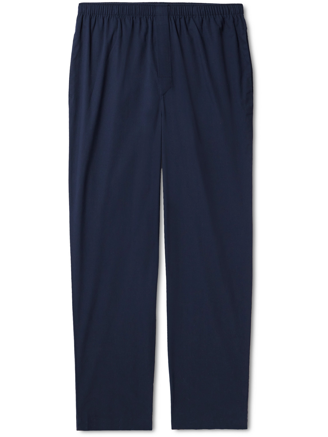 Sunspel Straight-leg Cotton-twill Pyjama Trousers In Blue
