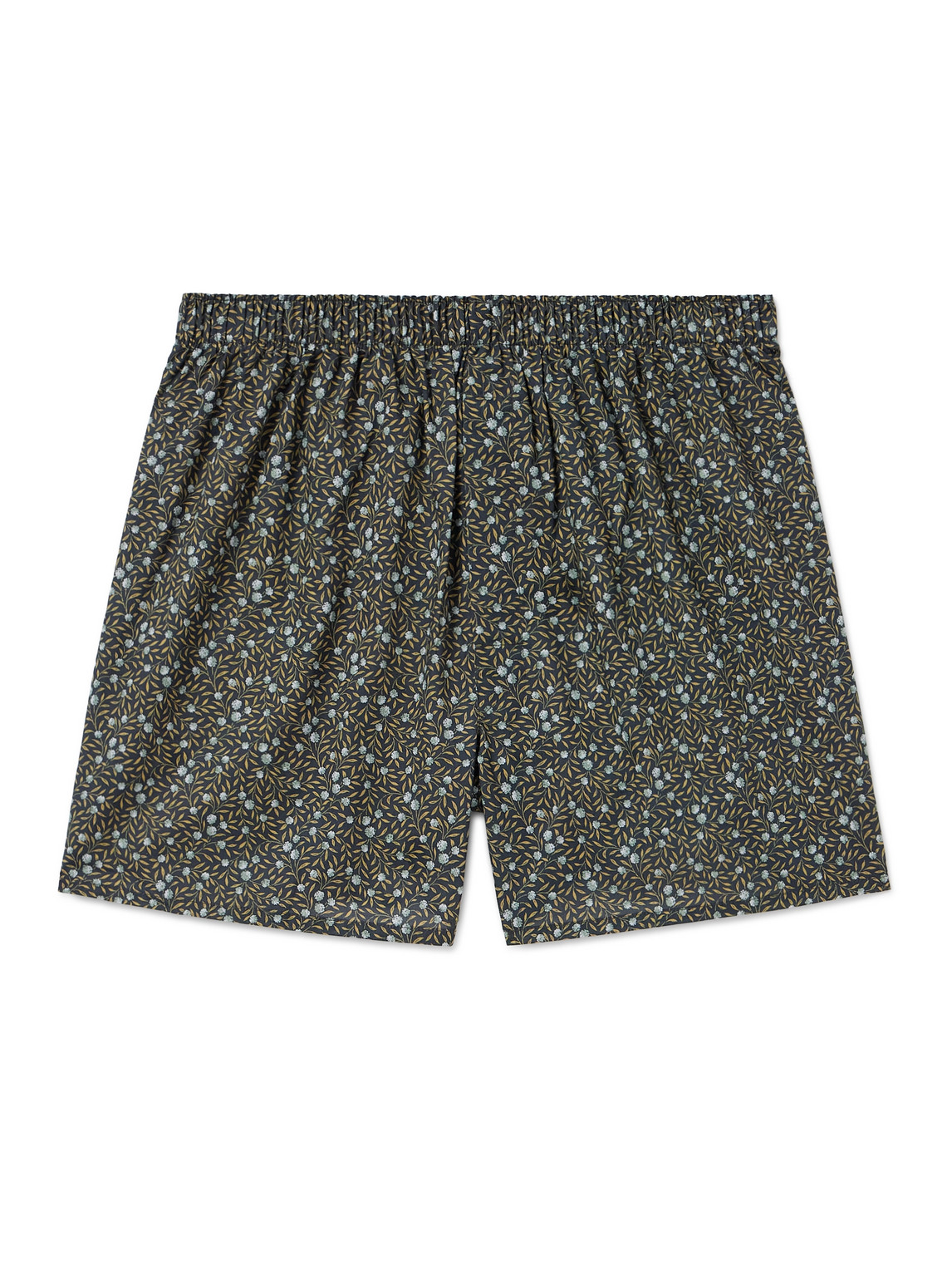 Sunspel Floral-print Cotton Boxer Shorts In Gray