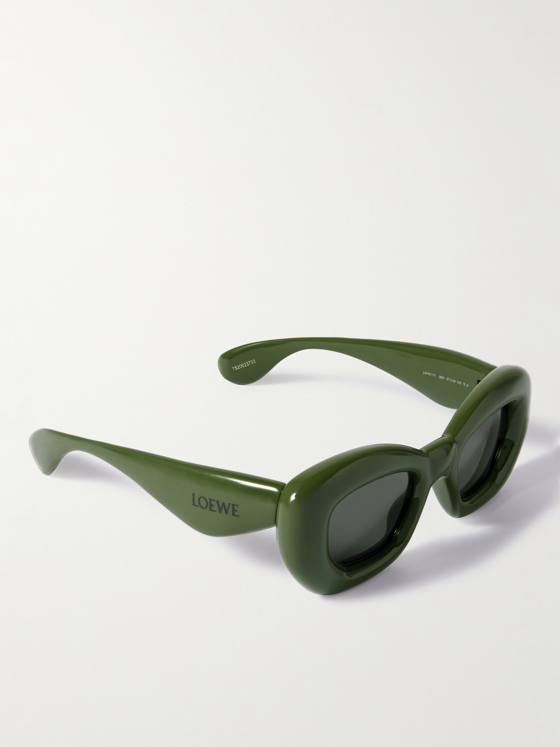 Shop Loewe Inflated Square-frame Acetate Sunglasses In Green