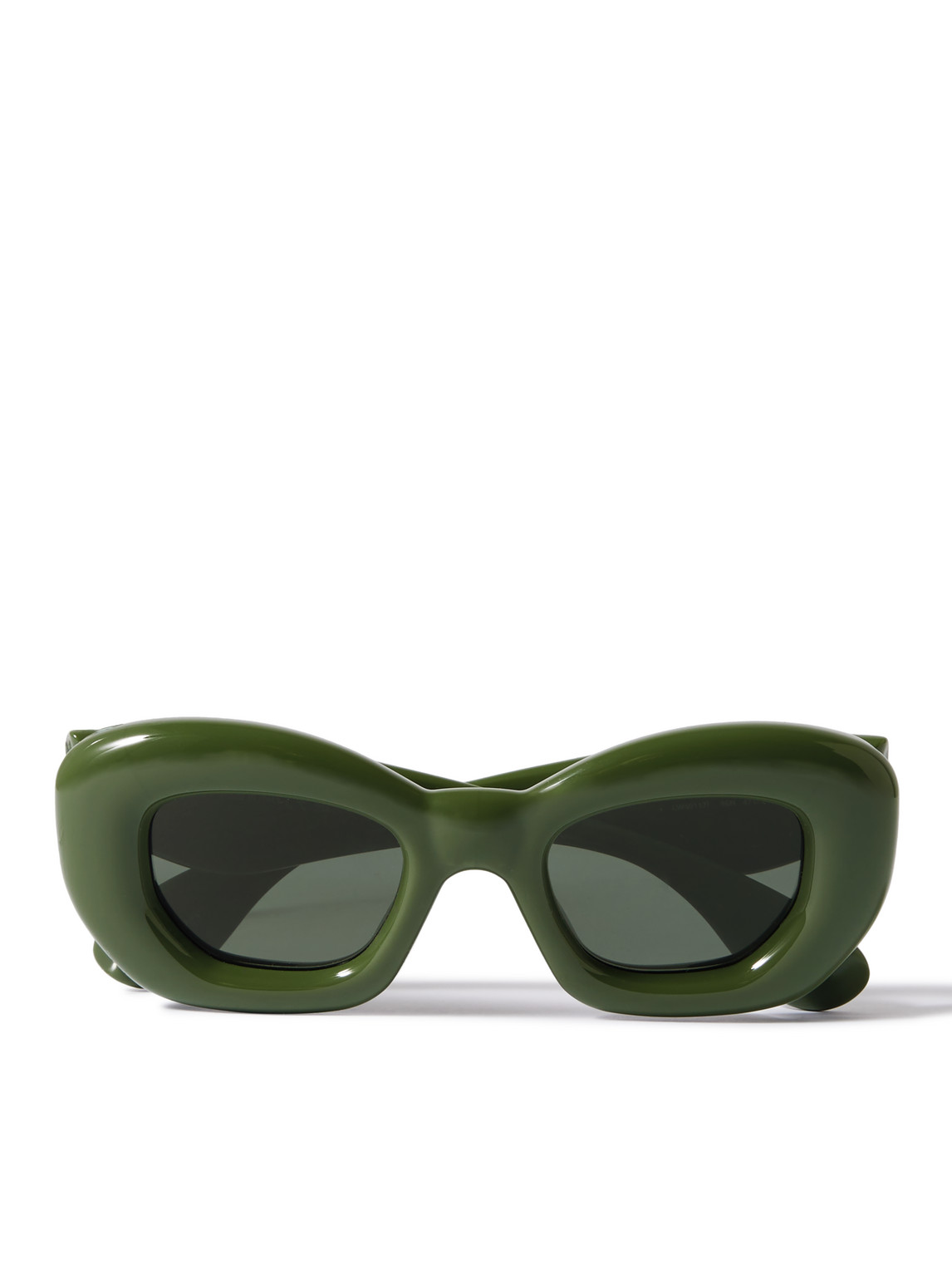 Loewe Inflated Square-frame Acetate Sunglasses In Green