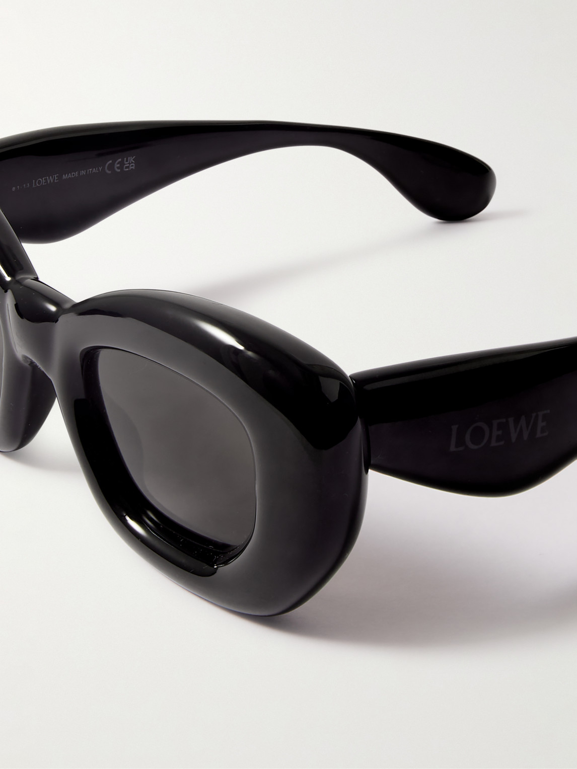 Shop Loewe Inflated Square-frame Acetate Sunglasses In Black