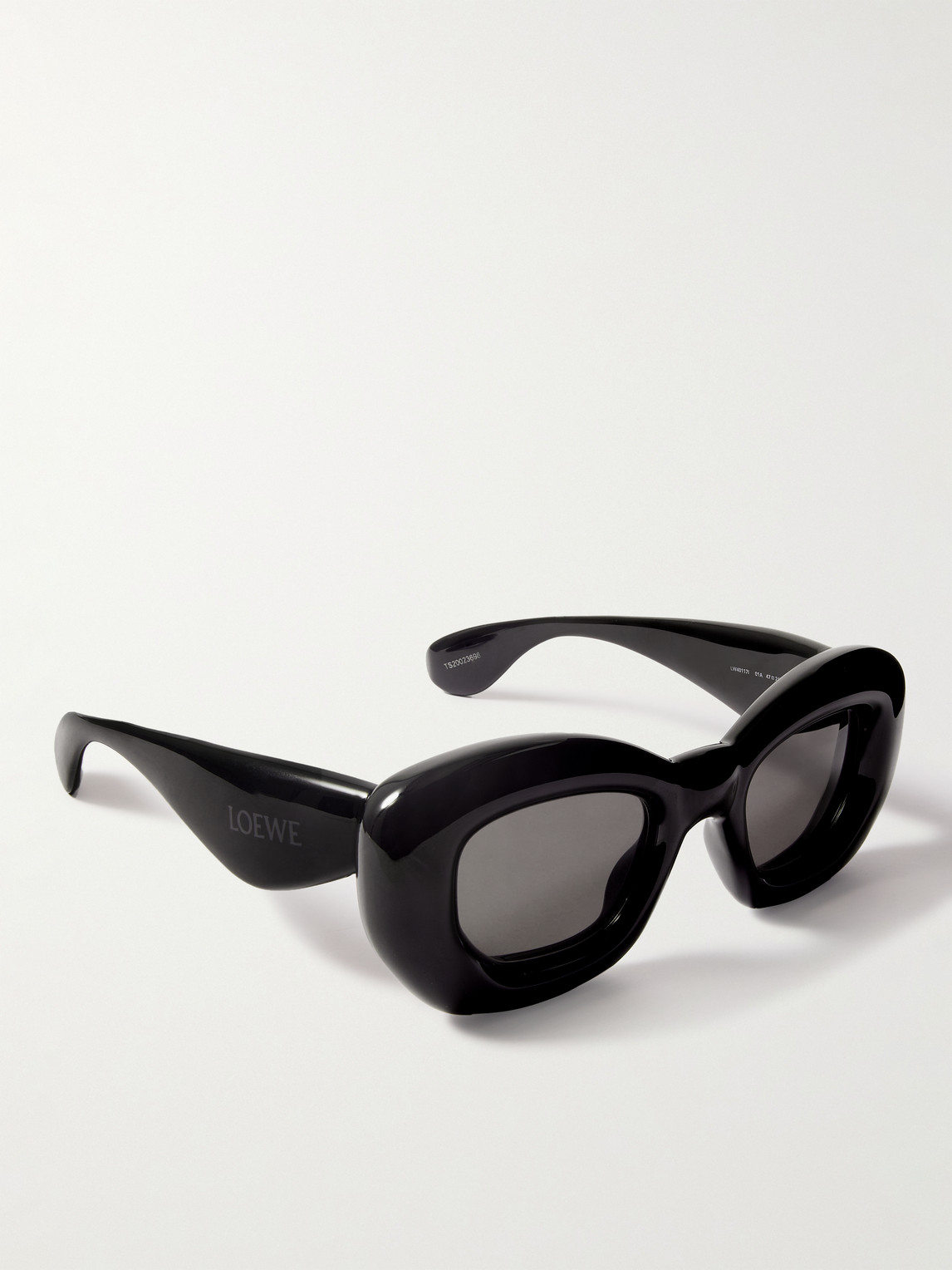 Shop Loewe Inflated Square-frame Acetate Sunglasses In Black