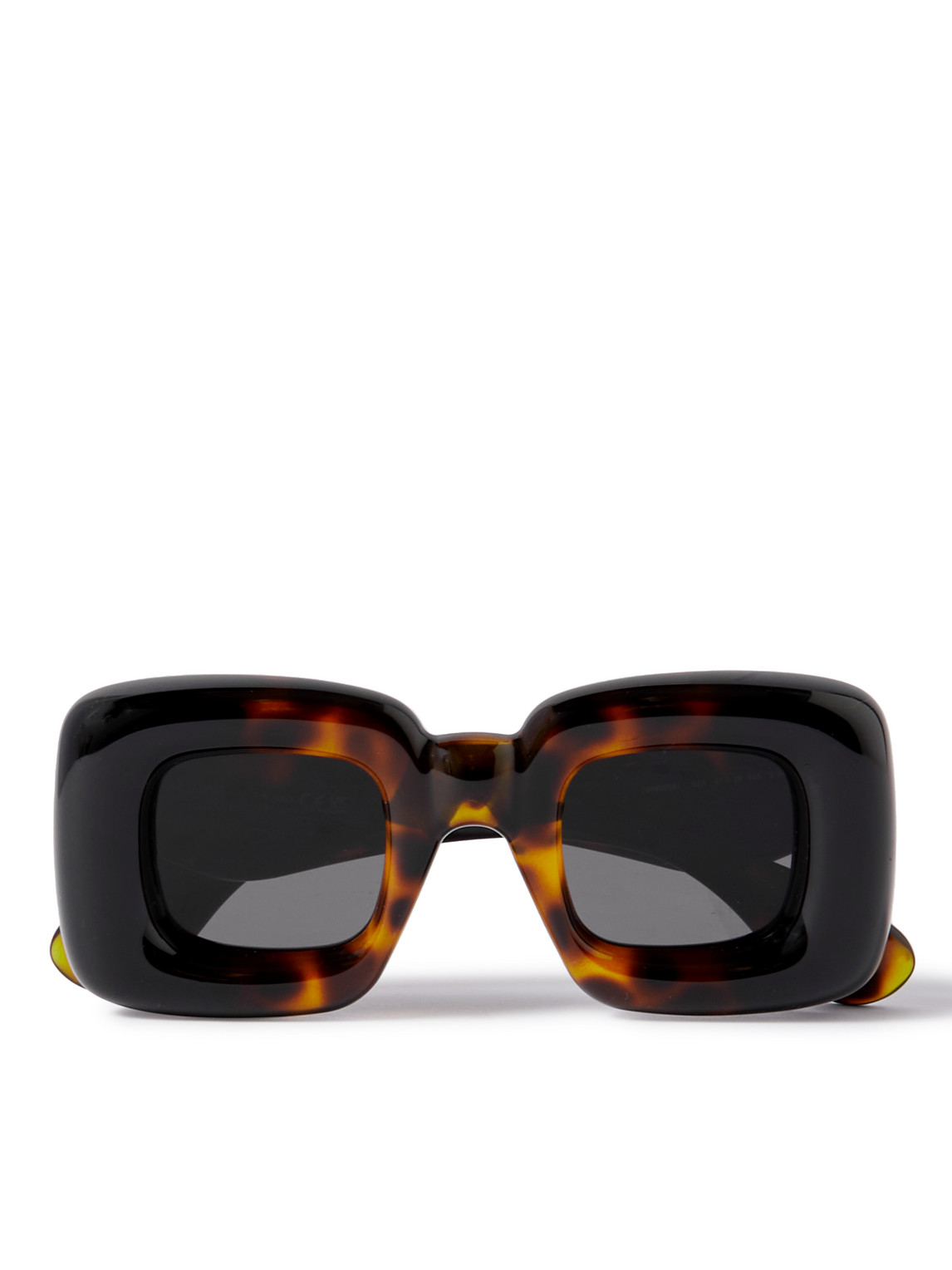 Inflated Square-Frame Tortoiseshell Acetate Sunglasses