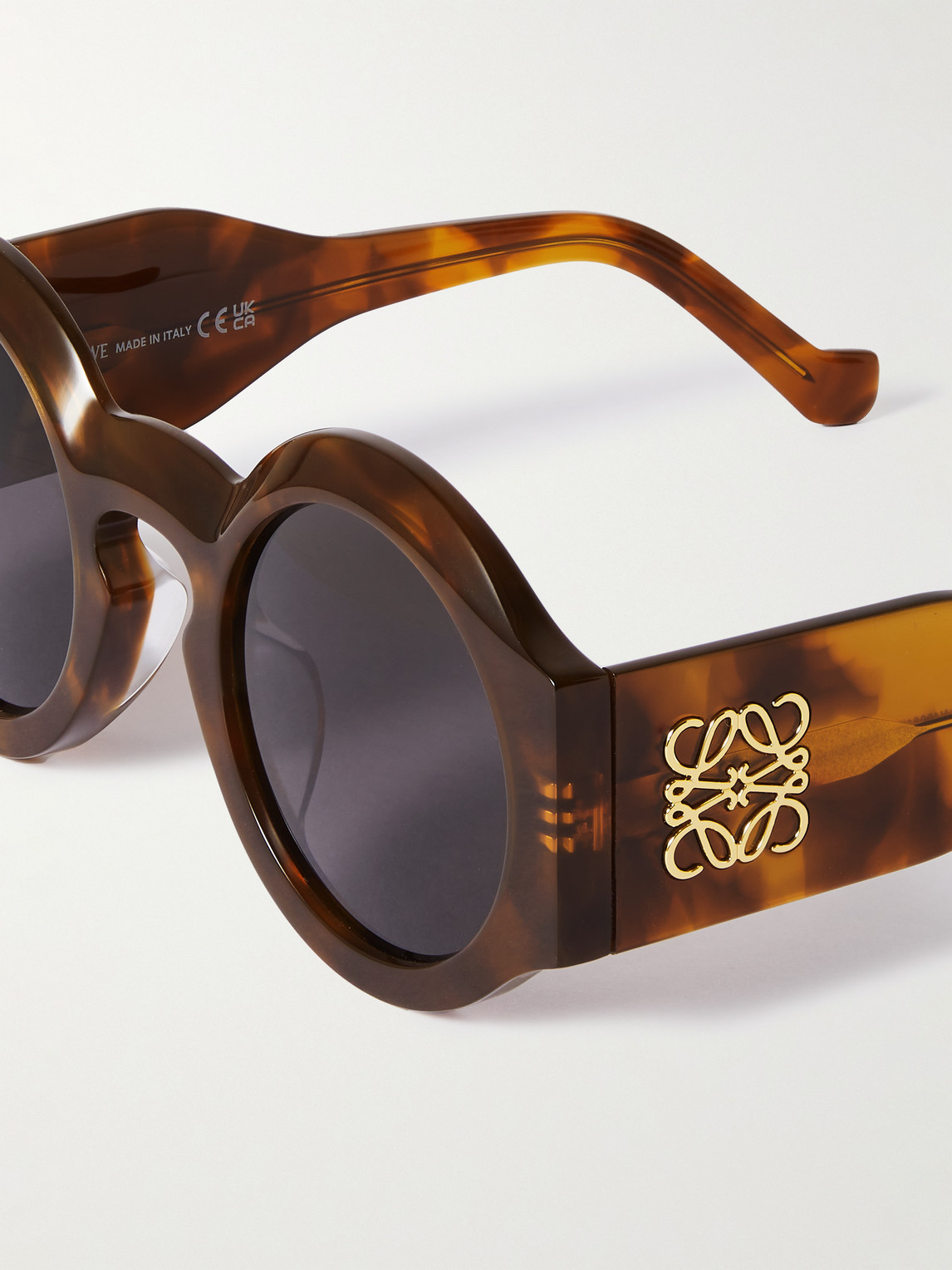 Shop Loewe Round-frame Tortoiseshell Acetate Sunglasses