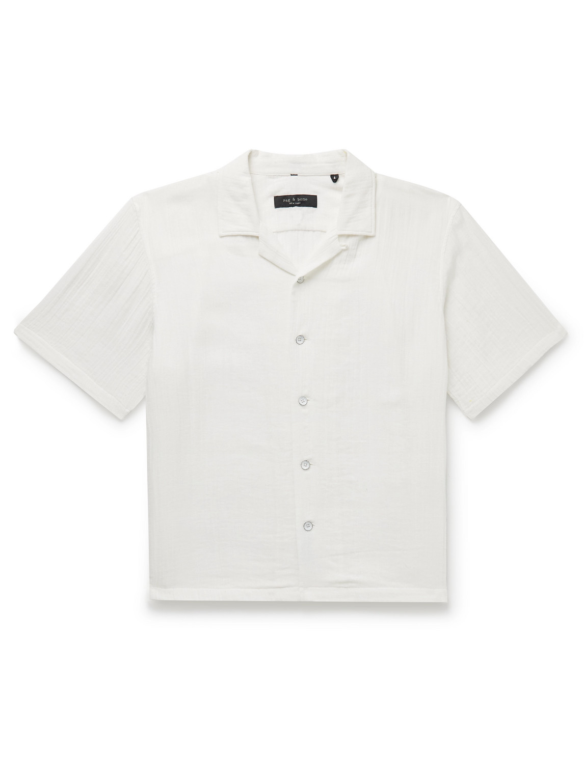 Rag & Bone Avery Convertible-collar Cotton-gauze Shirt In White