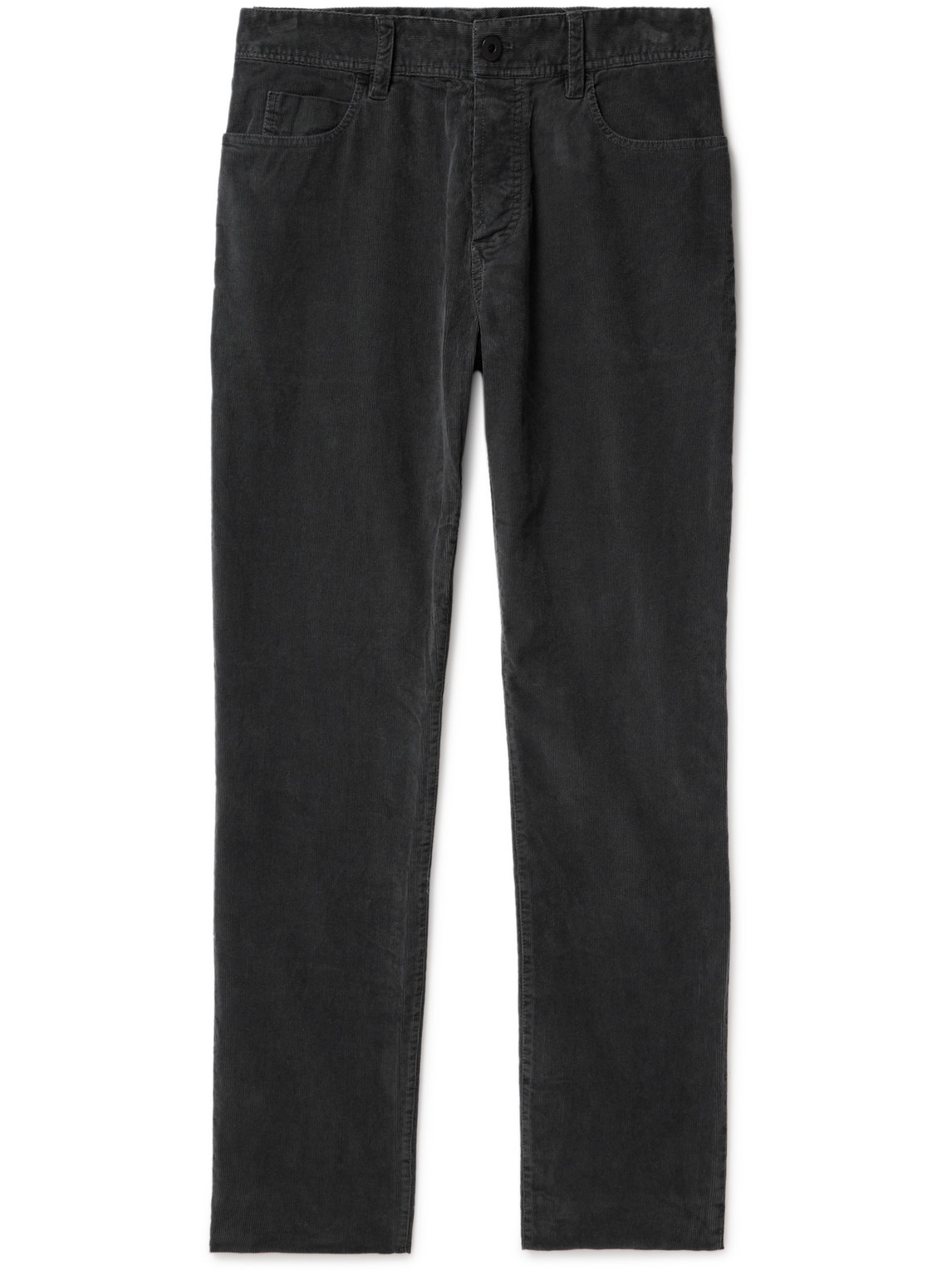 James Perse Slim-fit Straight-leg Stretch Cotton-blend Corduroy Trousers In Gray