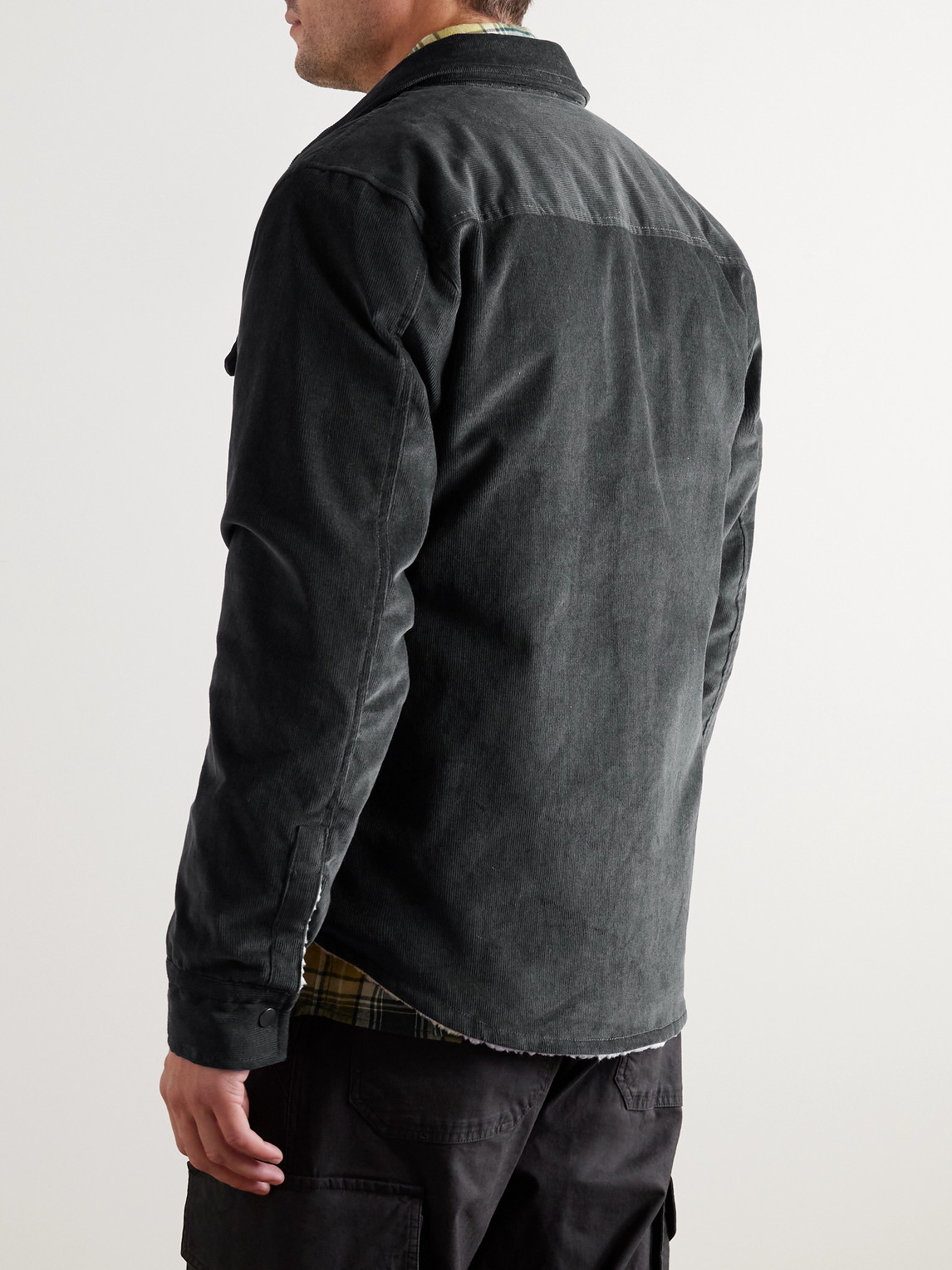 James Perse Fleece-lined Cotton-blend Corduroy Jacket In Black