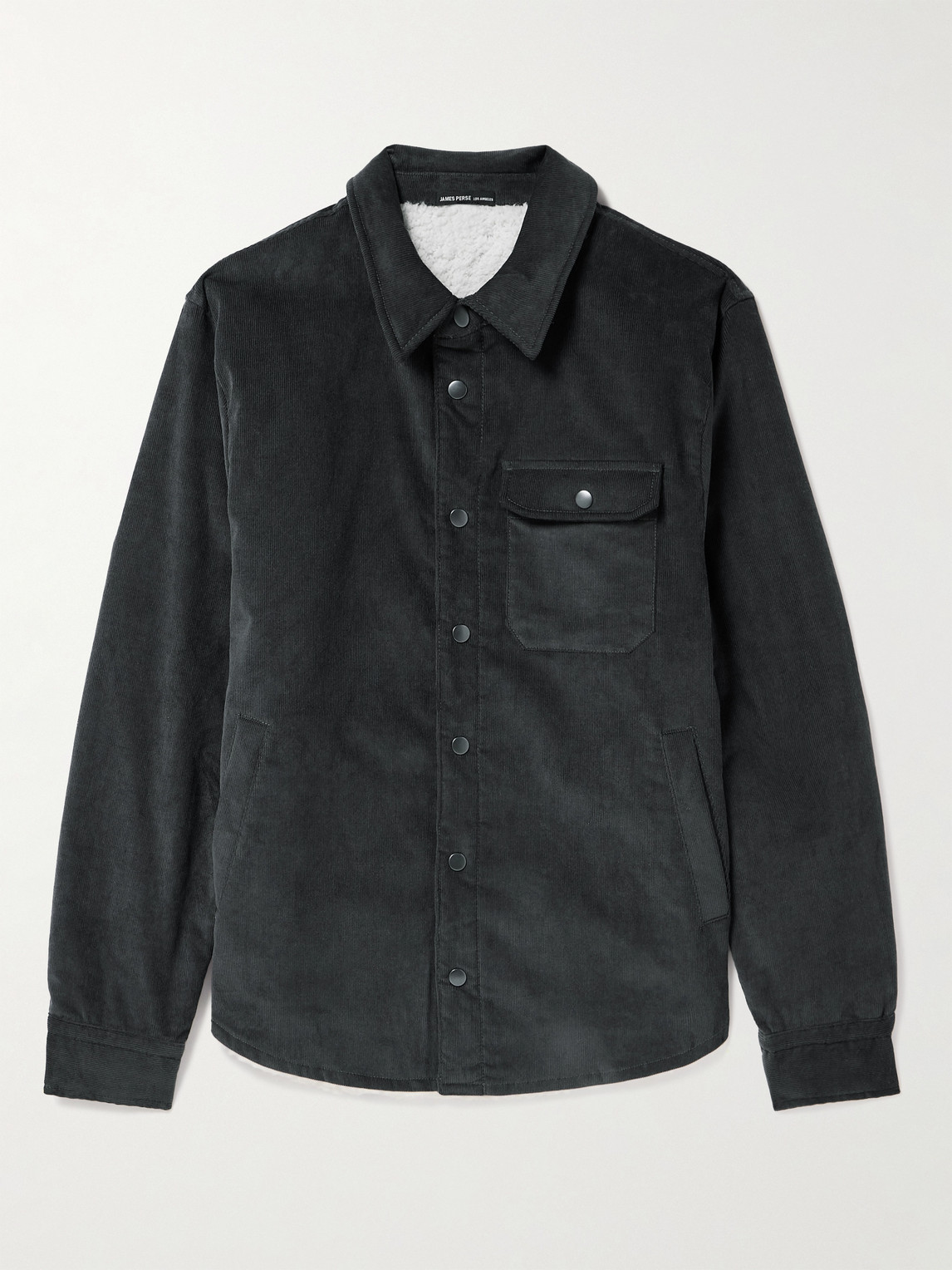 James Perse Fleece-lined Cotton-blend Corduroy Jacket In Black
