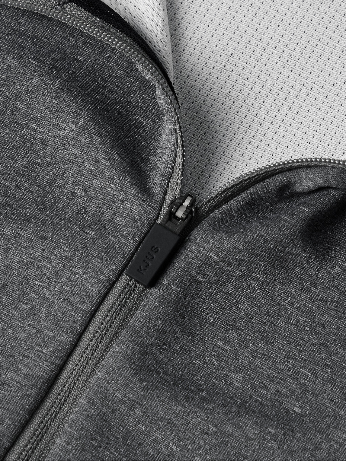Shop Kjus Keano Slim-fit Stretch-jersey Half-zip Golf Top In Gray