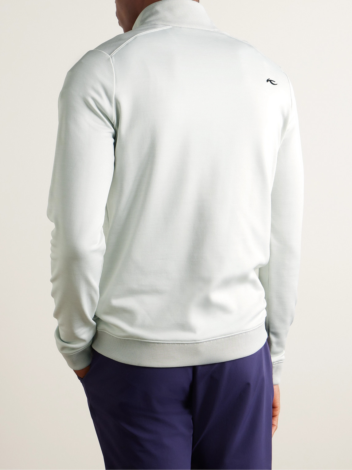 Shop Kjus Liam Slim-fit Stretch-jersey Half-zip Golf Top In Gray