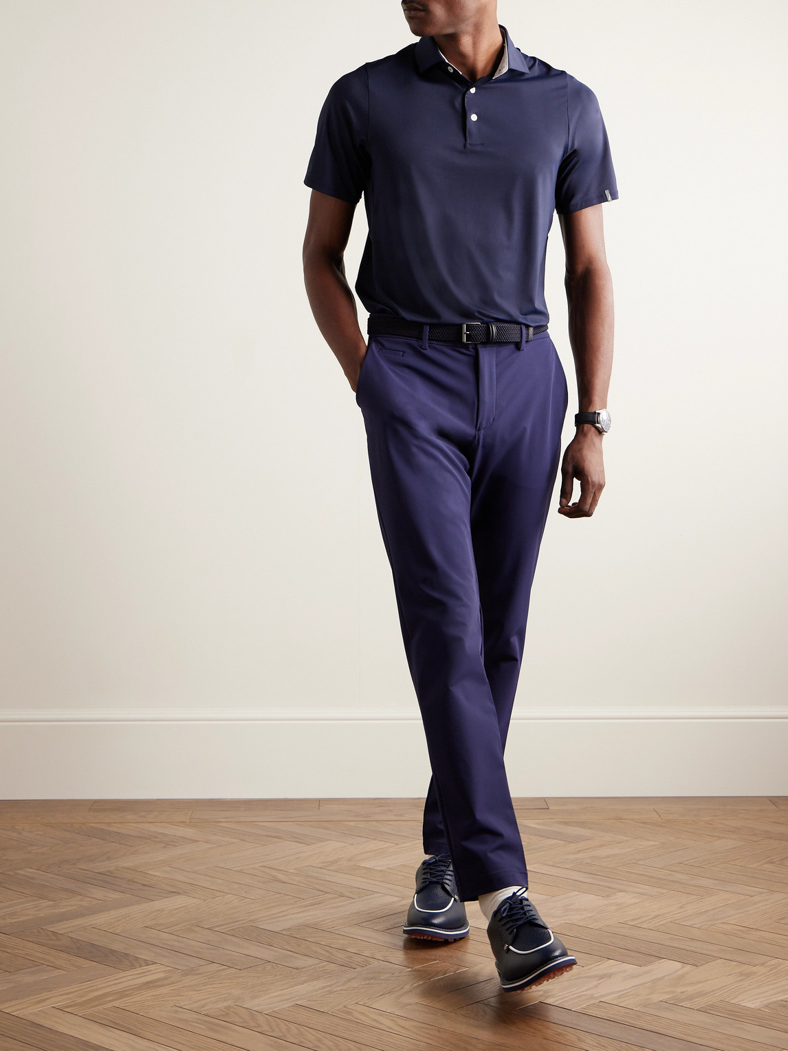Shop Kjus Soren Slim-fit Stretch-jersey Golf Polo Shirt In Blue
