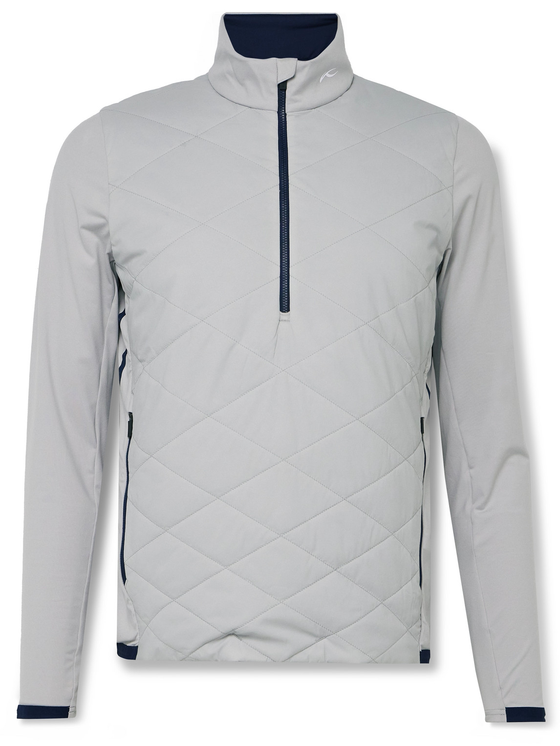 Kjus Release Quilted Shell And Jersey Half-zip Golf Jacket In Grey