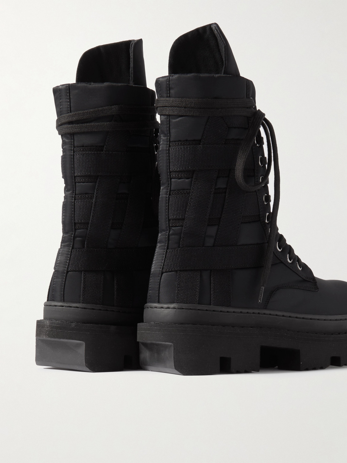 Shop Rick Owens Drkshdw Army Megatooth Canvas And Shell Lace-up Boots In Black