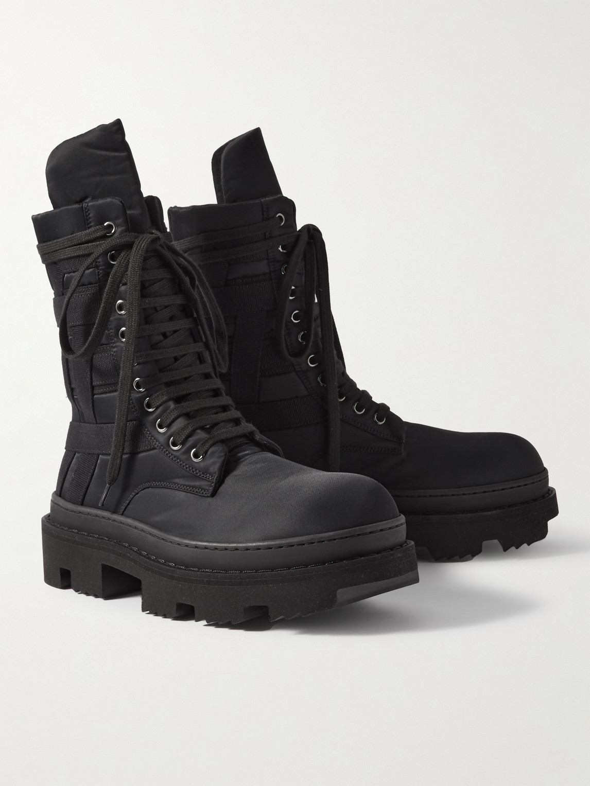 DRKSHDW by Rick Owens Army Megatooth Canvas and Shell Lace-Up