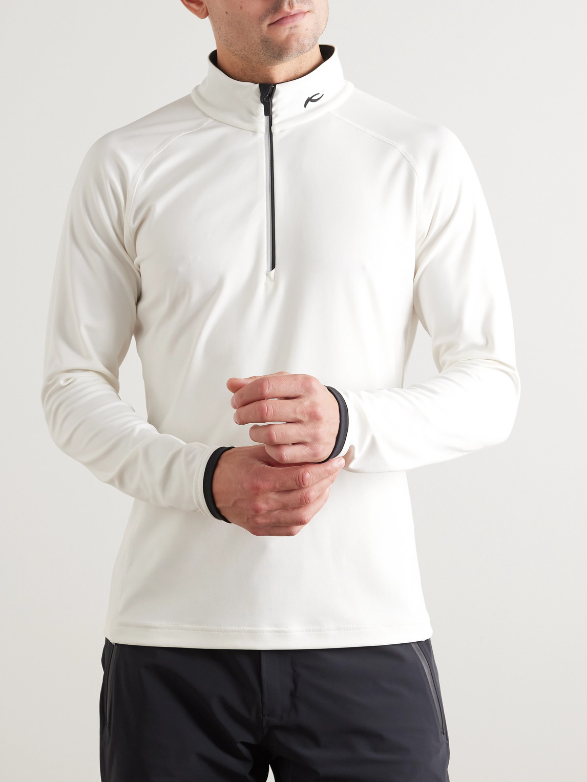 Kjus Feel Stretch-jersey Half-zip Ski Mid-layer In White