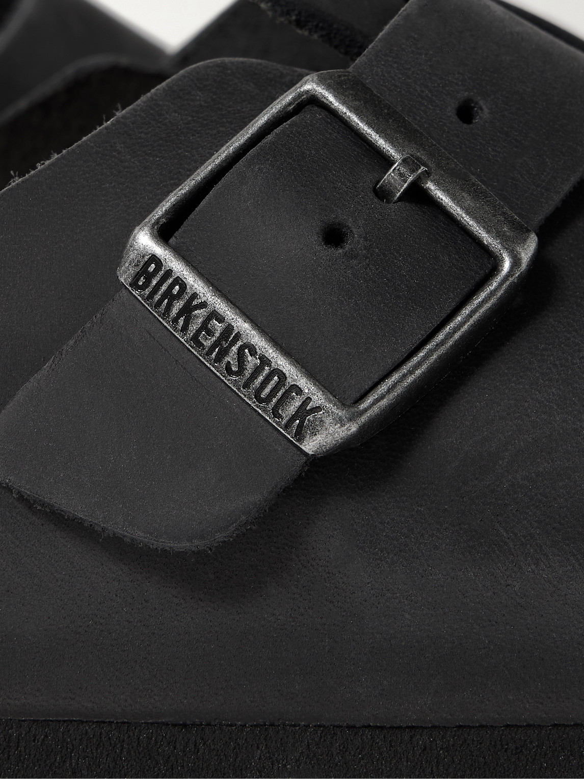 Birkenstock Boston Bs Oiled Leather Slides In Black