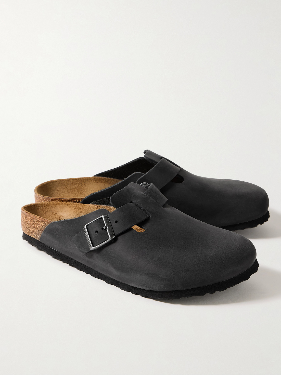 Shop Birkenstock Boston Oiled-leather Clogs In Black