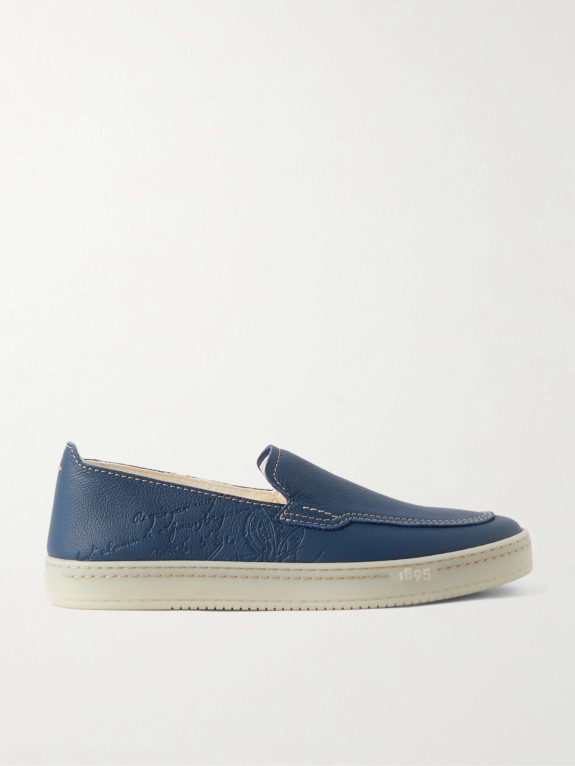 Blue Eden Scritto Full-Grain Leather Loafers | BERLUTI | MR Blue Eden Scritto Full-Grain Leather Loafers | BERLUTI | MR