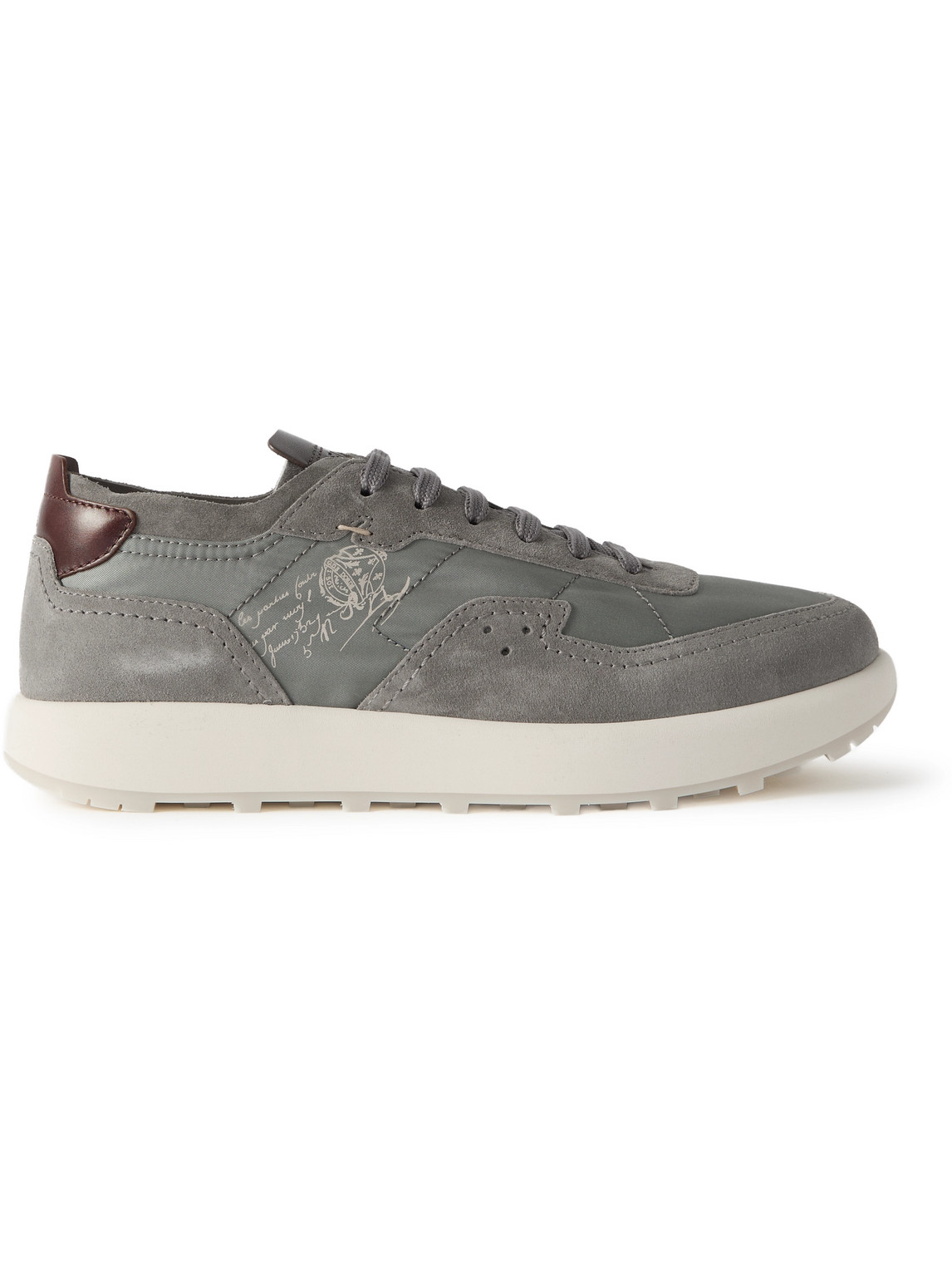 Berluti - Light Track Venezia Leather-Trimmed Nylon and Suede Sneakers - Men - Gray - UK 7