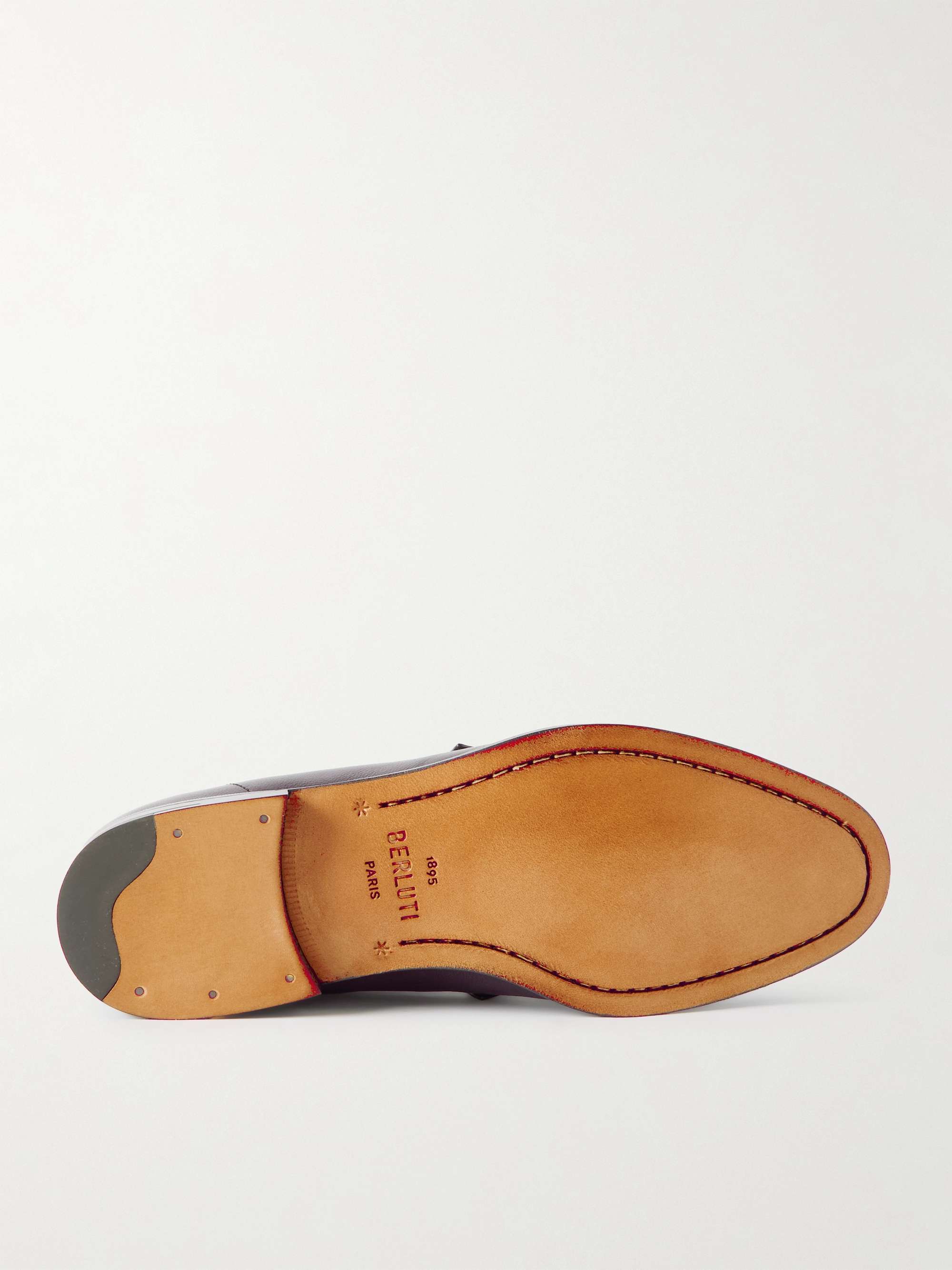 BERLUTI B Volute Embellished Leather Penny Loafers for Men BERLUTI B Volute Embellished Leather Penny Loafers for Men