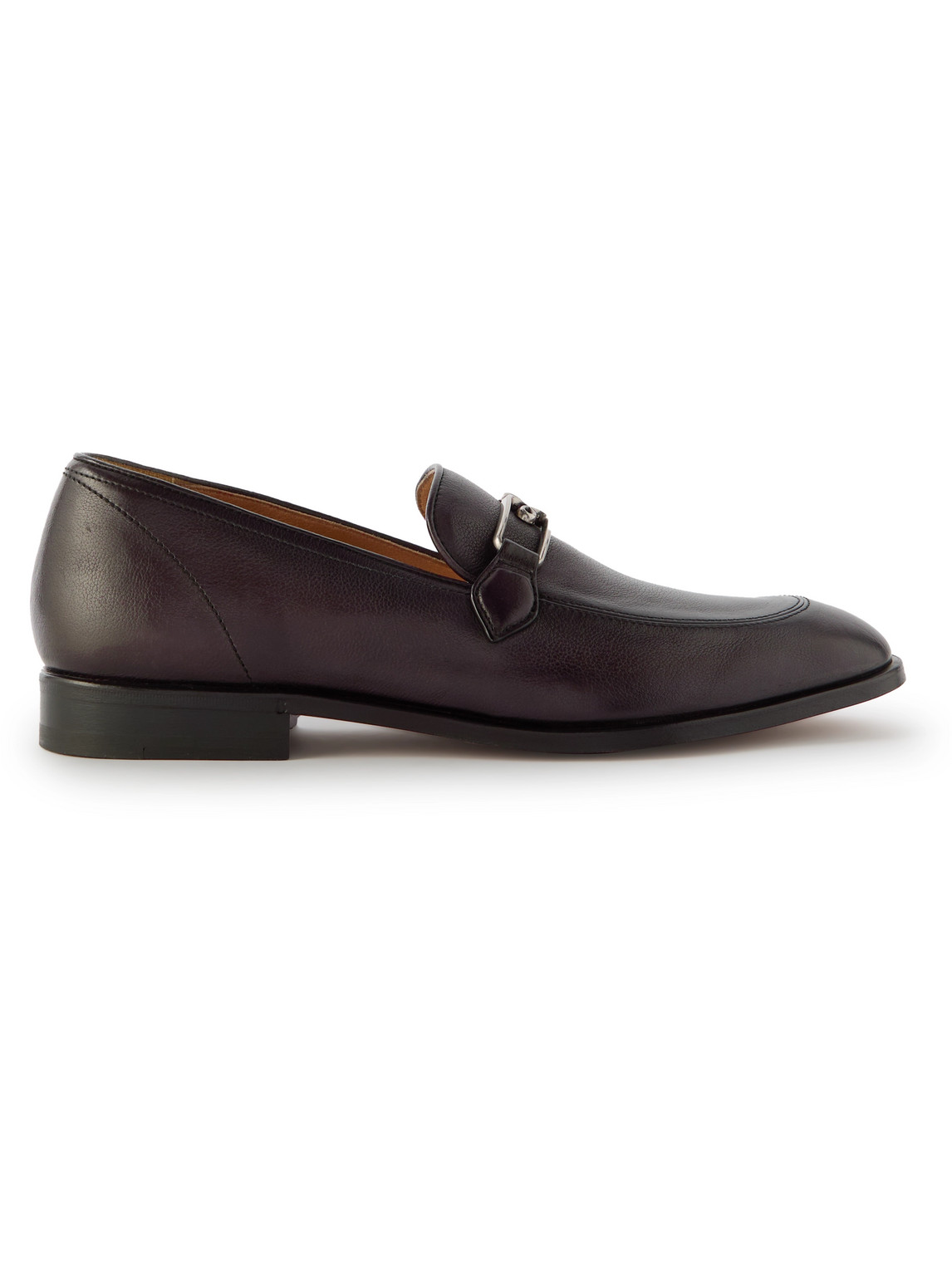 Berluti B Volute Embellished Leather Penny Loafers In Black