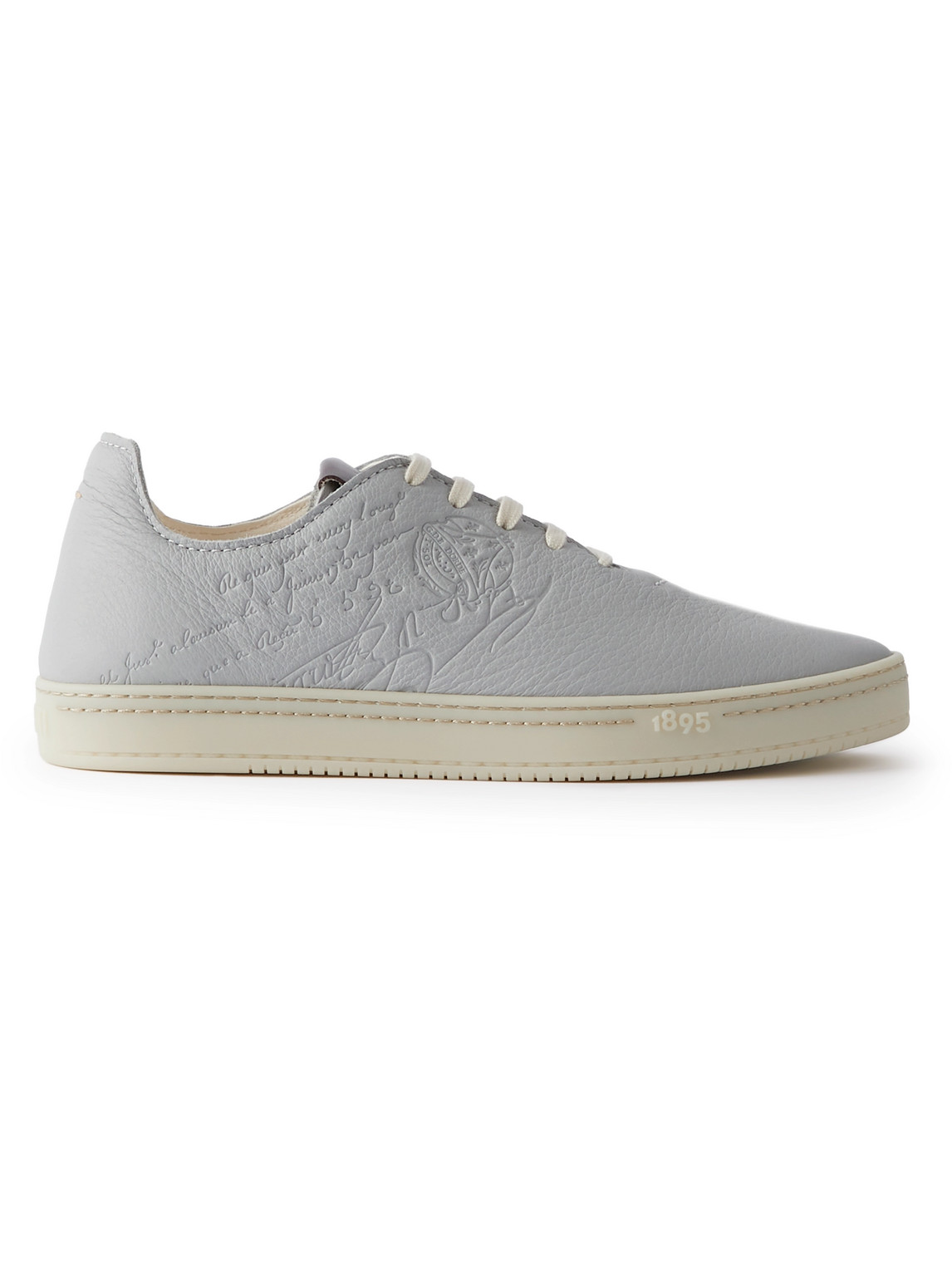 Berluti Eden Scritto Leather Trainers In Grey