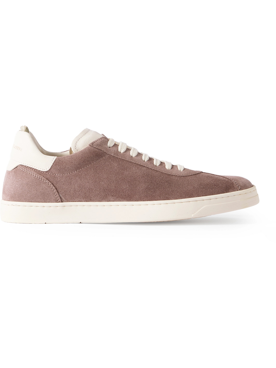 Officine Creative Karma Leather-trimmed Suede Sneakers In Purple
