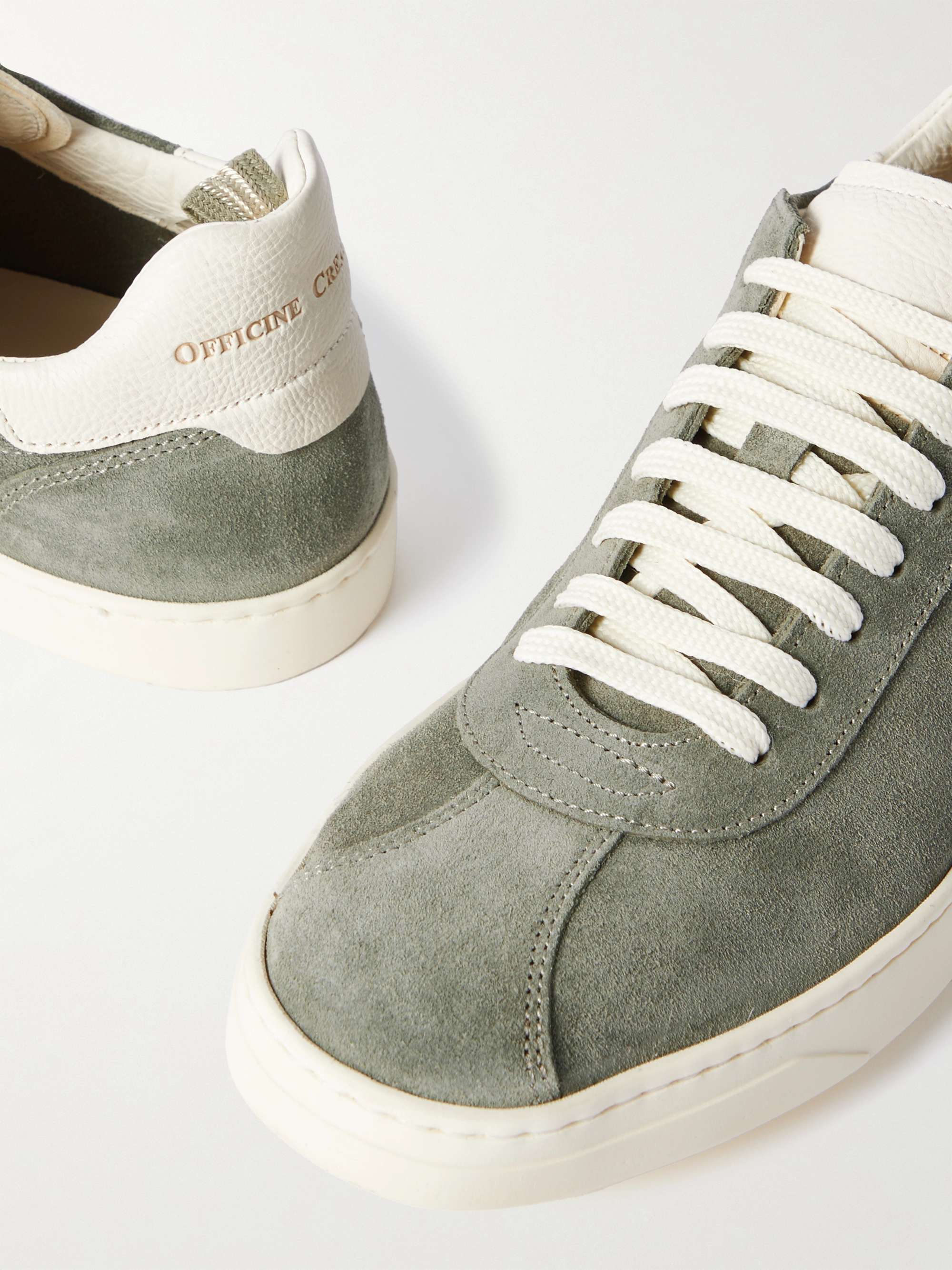 OFFICINE CREATIVE Karma Leather-Trimmed Suede Sneakers for Men | MR PORTER