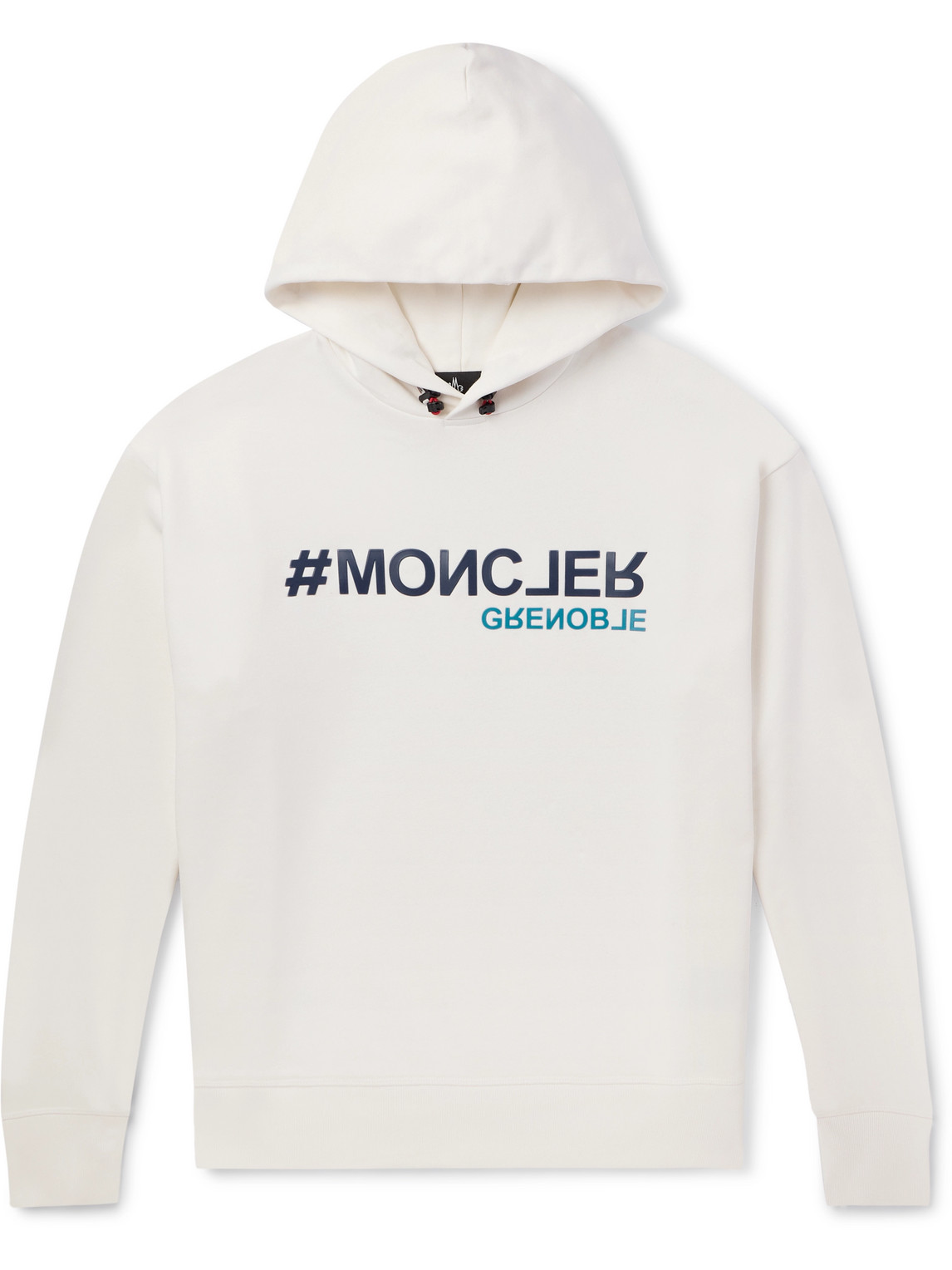 Moncler Logo-appliquéd Cotton-jersey Hoodie In Gold