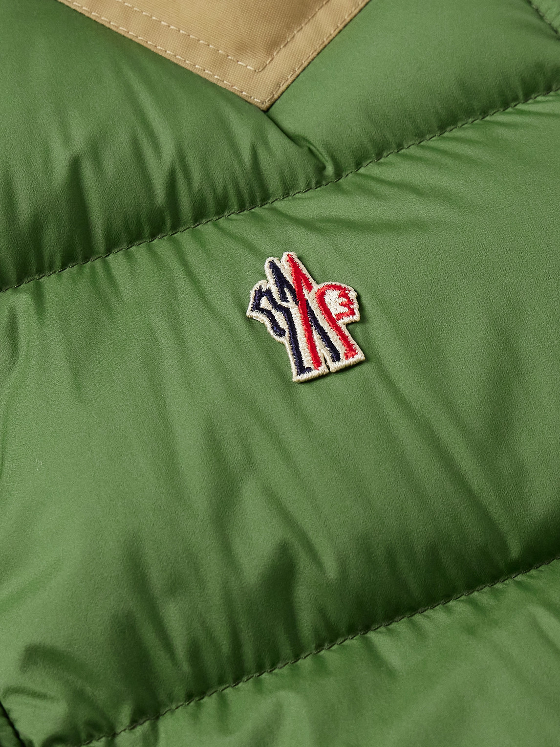 Shop Moncler Veny Cotton Canvas-trimmed Logo-appliquéd Quilted Shell Down Gilet In Green
