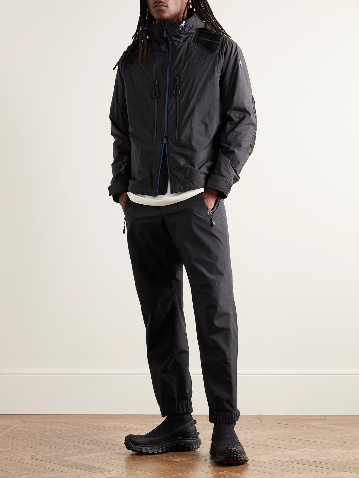 Vert Logo-Appliquéd Polartec® Alpha® Crinkled-Shell and Mesh Hooded Jacket — 2