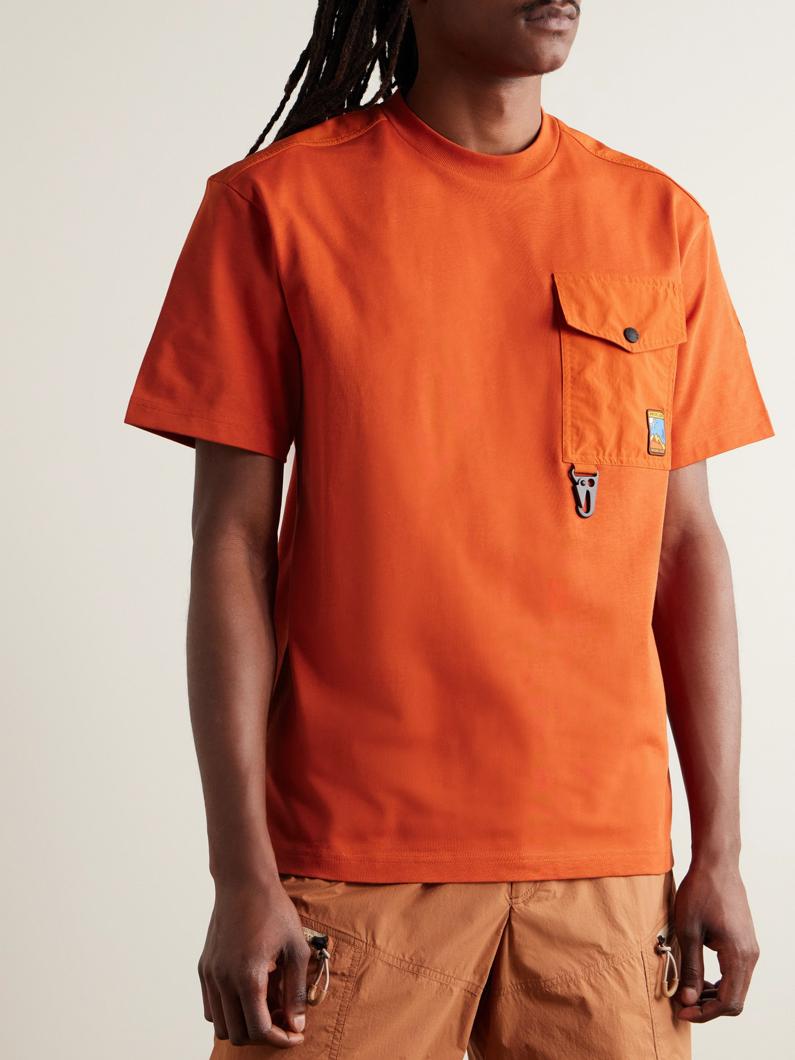 Grenoble - Logo-Appliquéd Shell-Trimmed Combed Cotton-Jersey T-Shirt