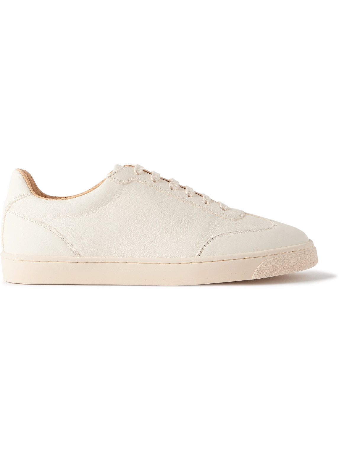 Shop Brunello Cucinelli Leather Sneakers In Neutrals