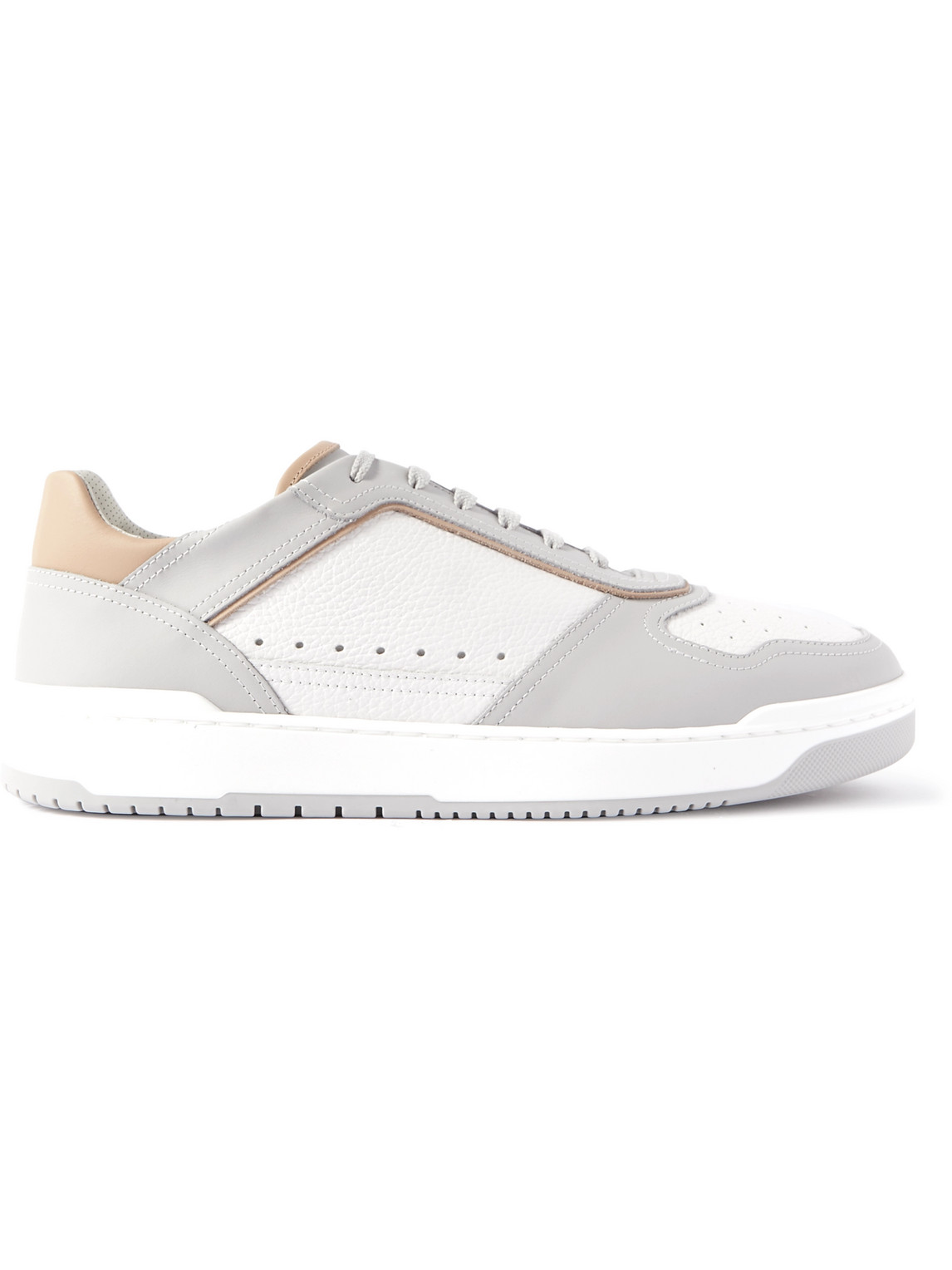 Brunello Cucinelli Men Calfskin Basket Sneakers In Gray