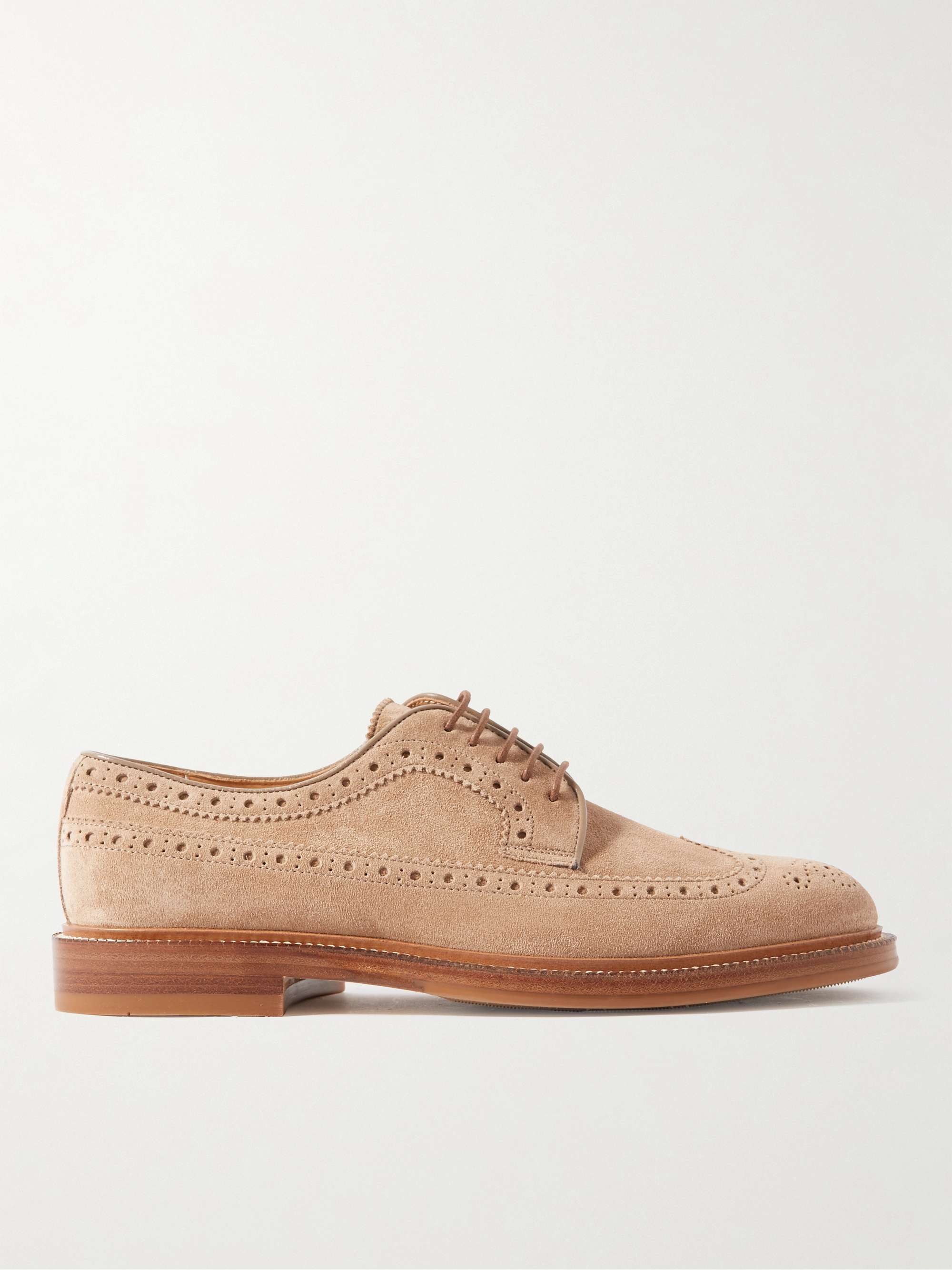 BRUNELLO CUCINELLI Duilio Imperiale Suede Derby Shoes for Men | MR PORTER