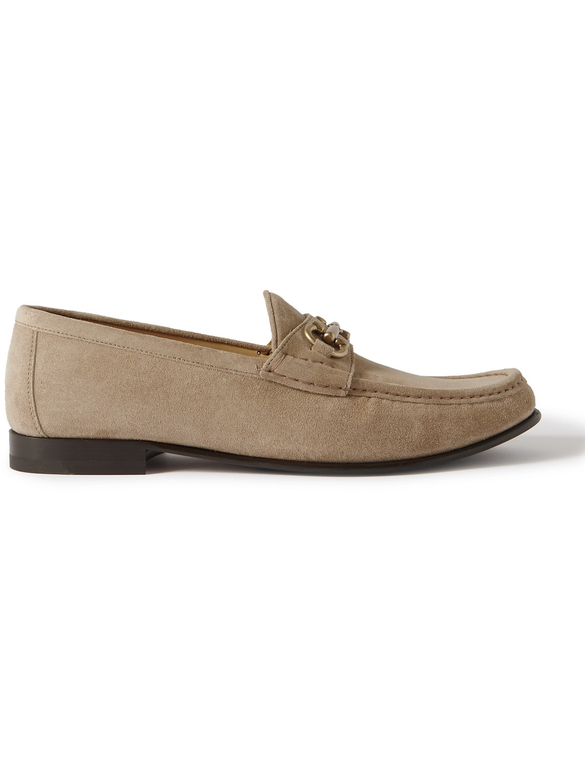 Brunello Cucinelli Horsebit-embellished Suede Loafers In Brown