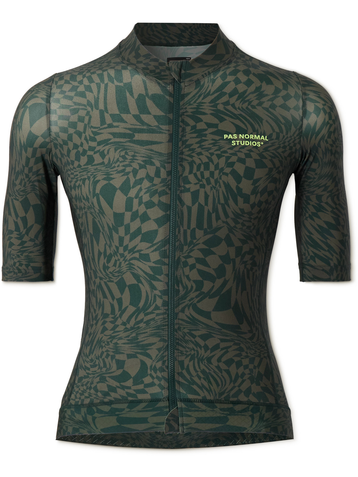 Pas Normal Studios Essential Printed Cycling Jersey In Green