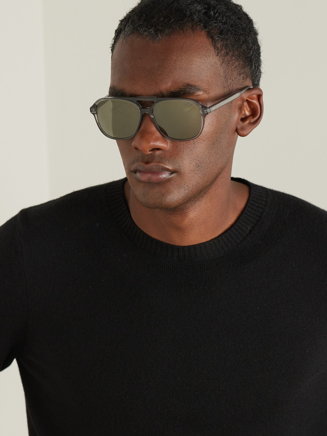 Dior In N1i Acetate Round-frame Sunglasses In Gray