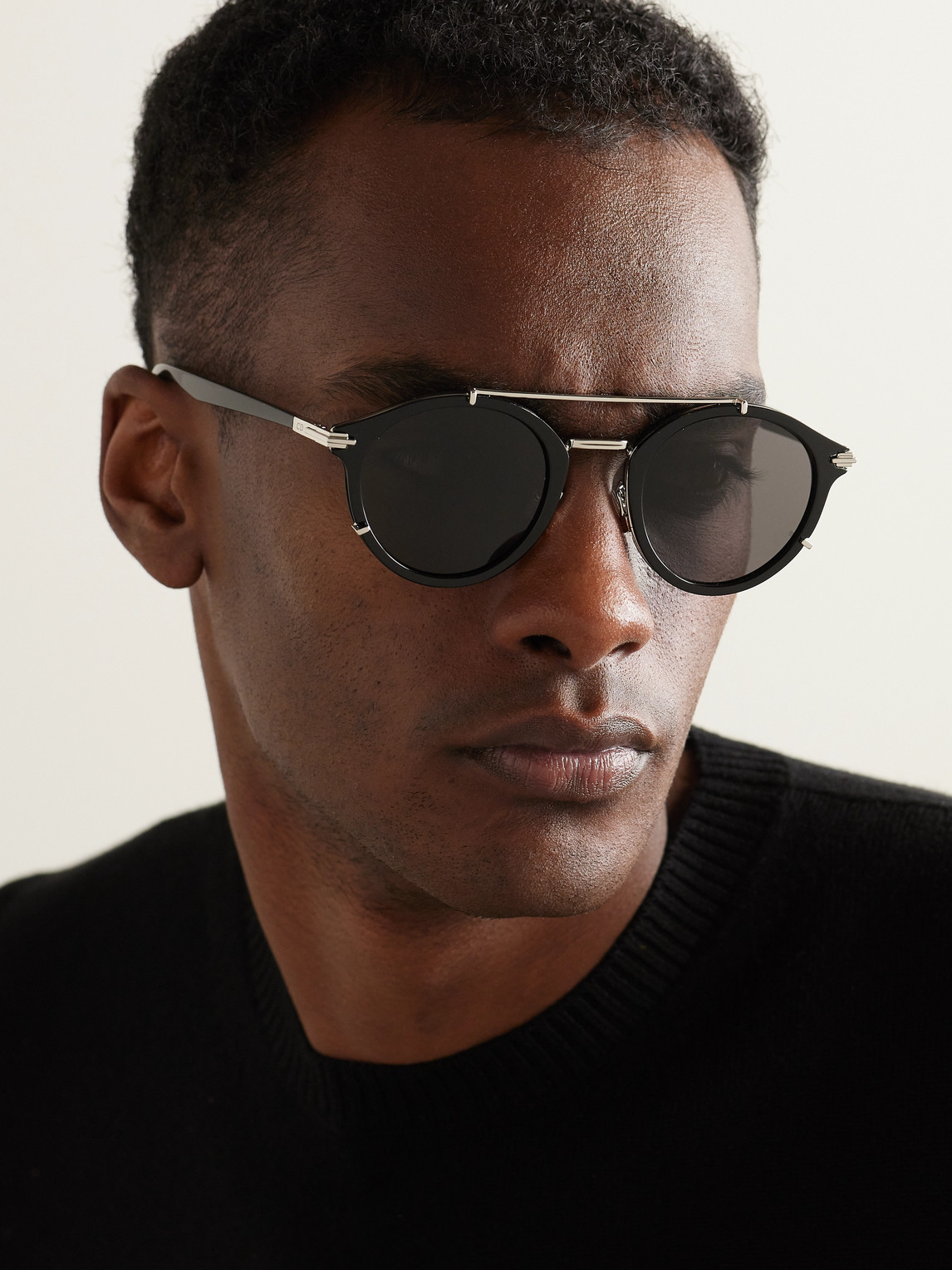 DiorBlacksuit R7U Acetate and Silver-Tone Round-Frame Sunglasses — 2