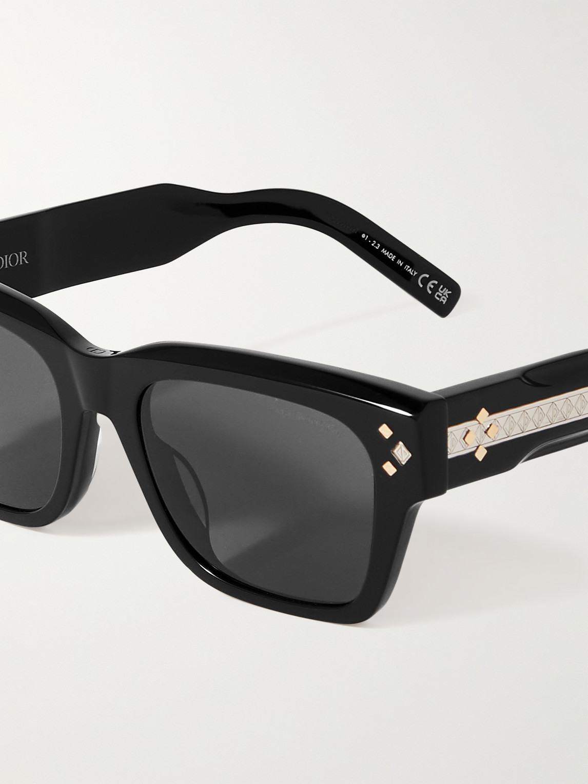 Shop Dior Cd Diamond S2i D-frame Acetate And Silver-tone Sunglasses In Black