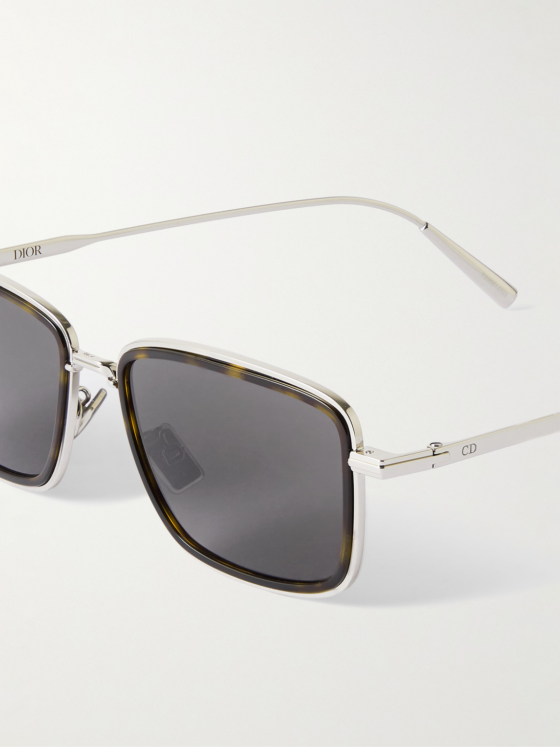 Shop Dior Blacksuit S9u Silver-tone And Tortoiseshell Acetate D-frame Sunglasses