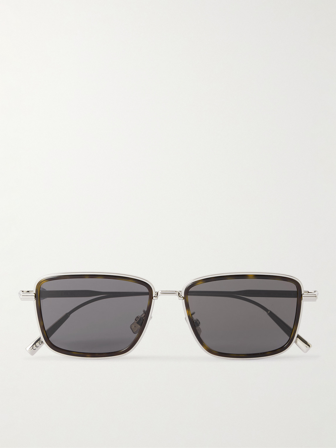 DIOR Eyewear DiorBlacksuit S9U Silver-Tone and Tortoiseshell Acetate D-Frame Sunglasses - Men