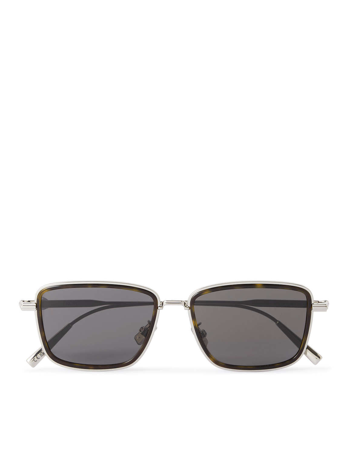 DiorBlacksuit S9U Silver-Tone and Tortoiseshell Acetate D-Frame Sunglasses