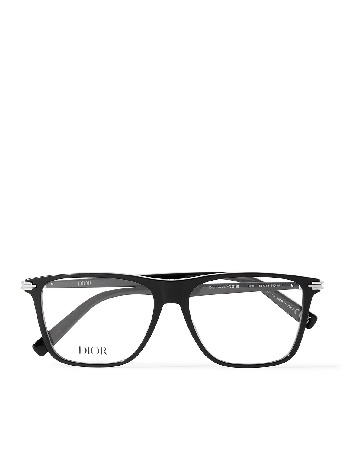 Dior Blacksuit S18i Acetate And Silver-tone Square-frame Optical Glasses