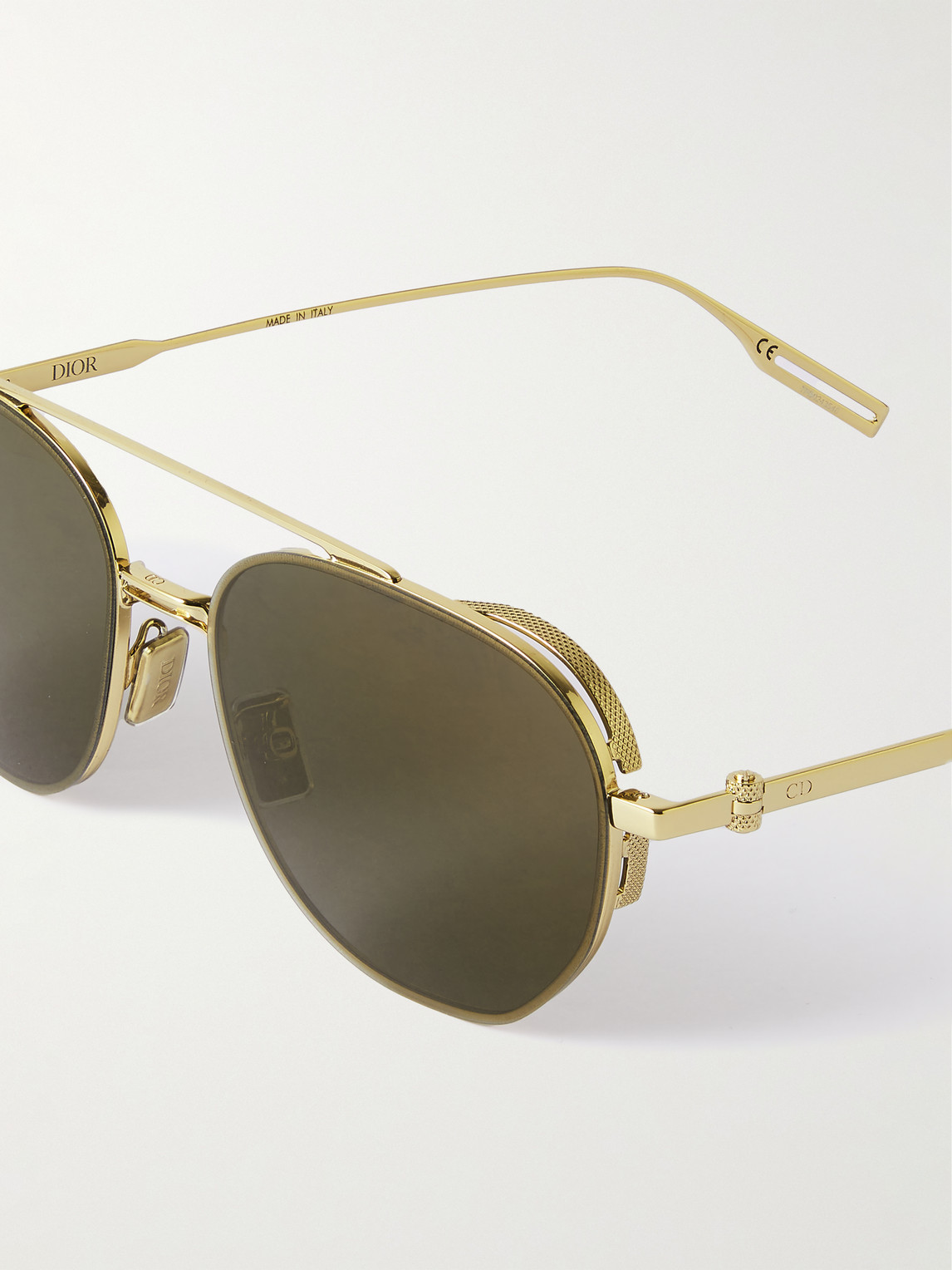 Shop Dior Neo Ru Aviator-style Gold-tone Sunglasses