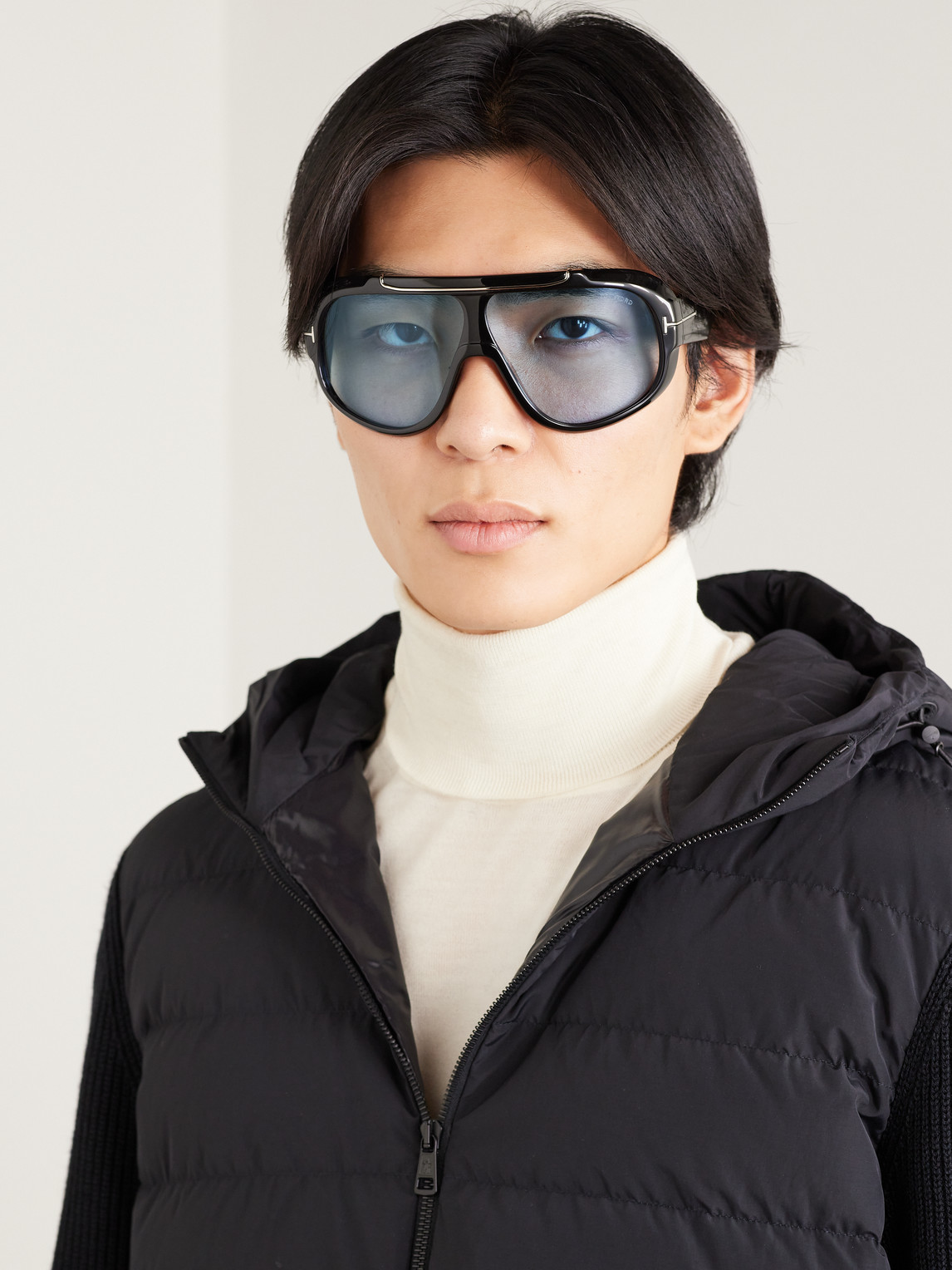 TOM FORD Rellen Oversized Aviator-Style Acetate and Gold  display picture 1