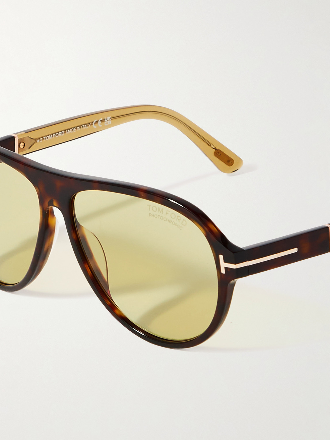 Tom ford gold tone aviator sunglasses hotsell