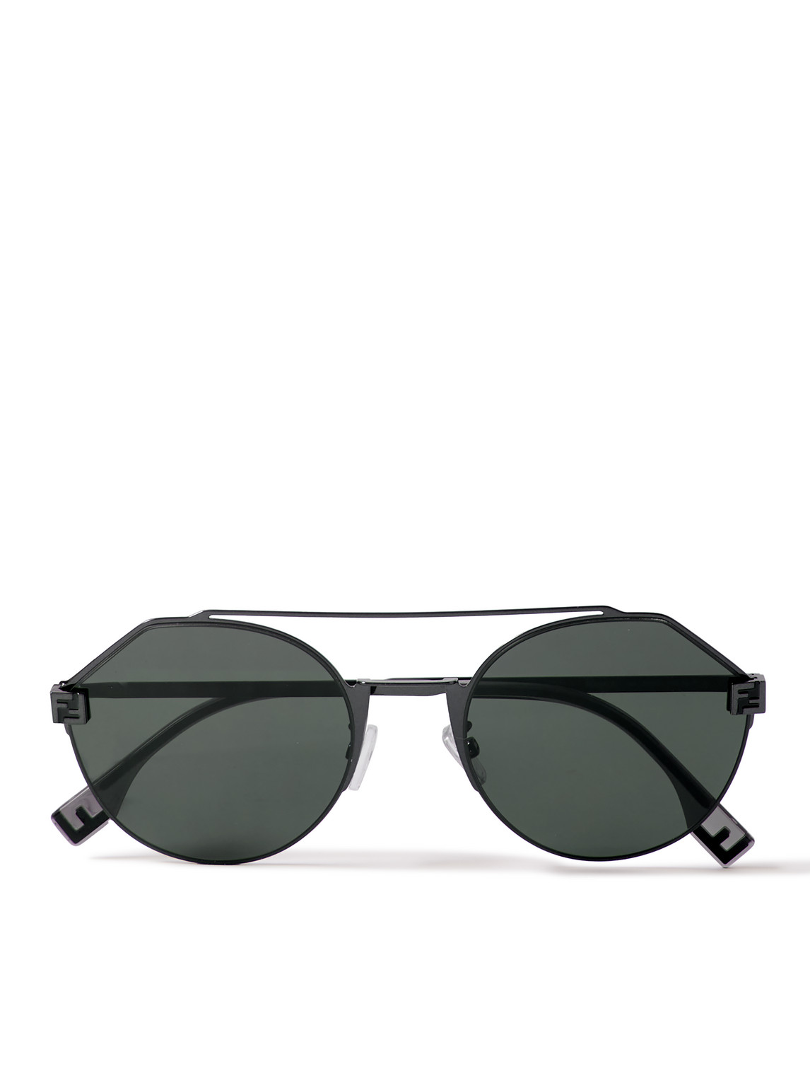 Fendi Sky Metal Round-frame Sunglasses In Black