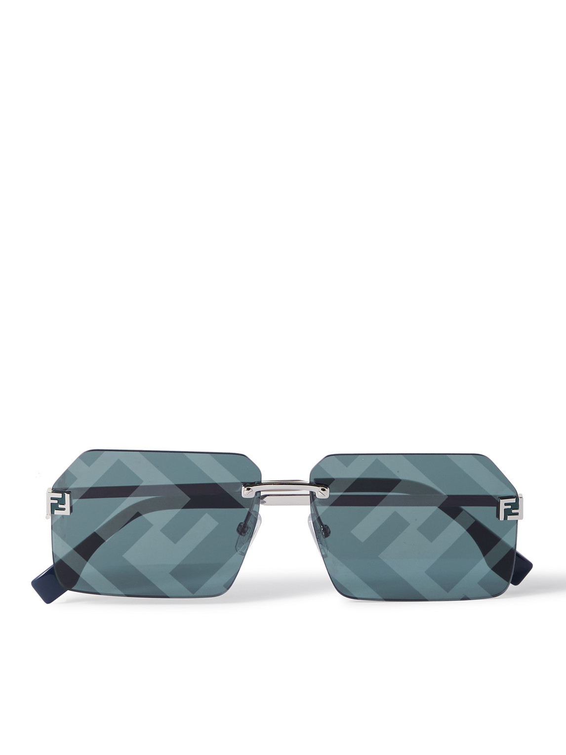 Fendi Sky Silver-tone Square-frame Sunglasses